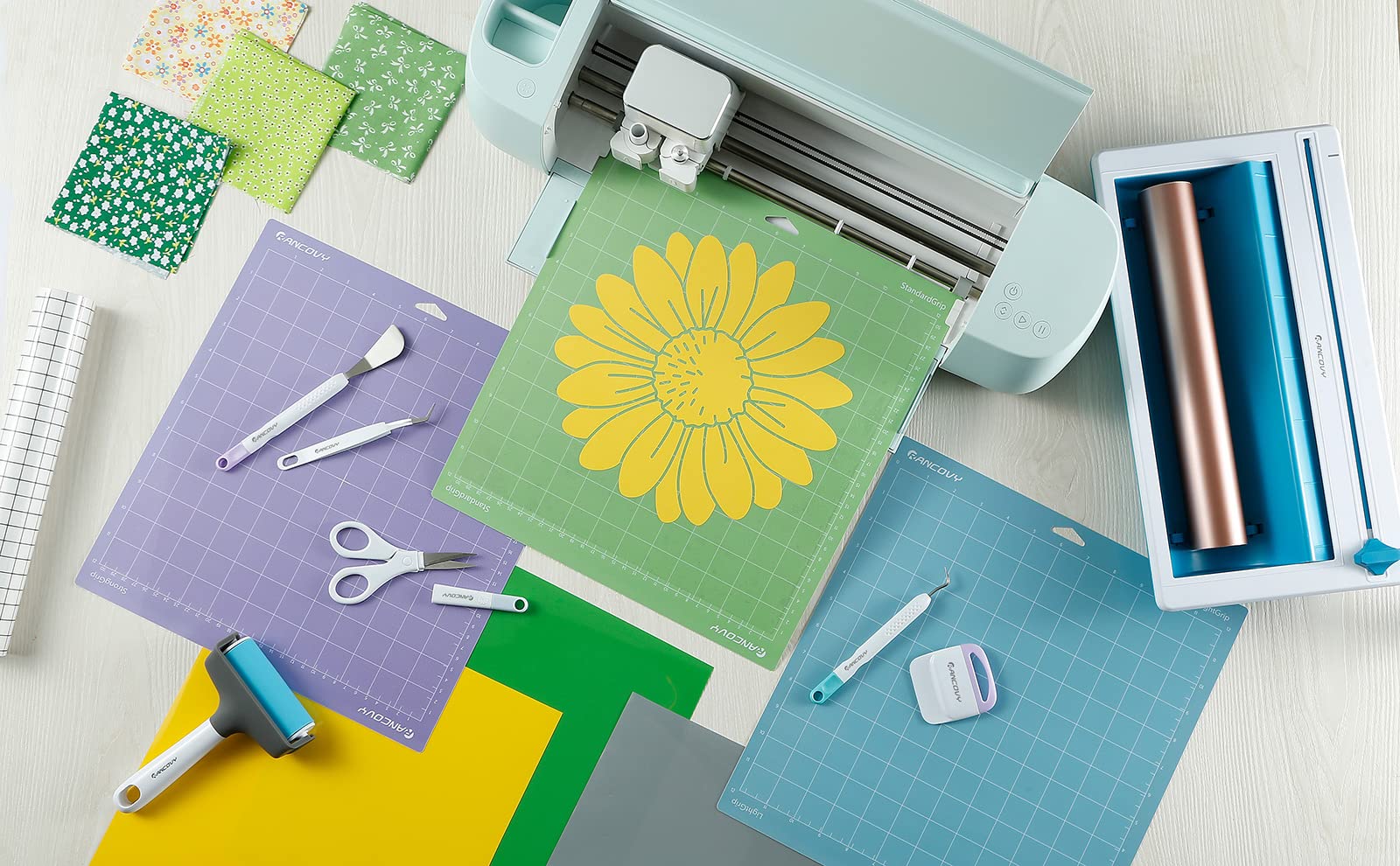 RANCOVY Cutting Mat for Cricut Maker 3, Maker, Explore 3, Air 2, Air, One - 12x12 Inch StandardGrip/LightGrip/StrongGrip Adhesive Cricket Cutting Mats - Perfect for DIY Crafts, Vinyl Projects, and Scrapbooking