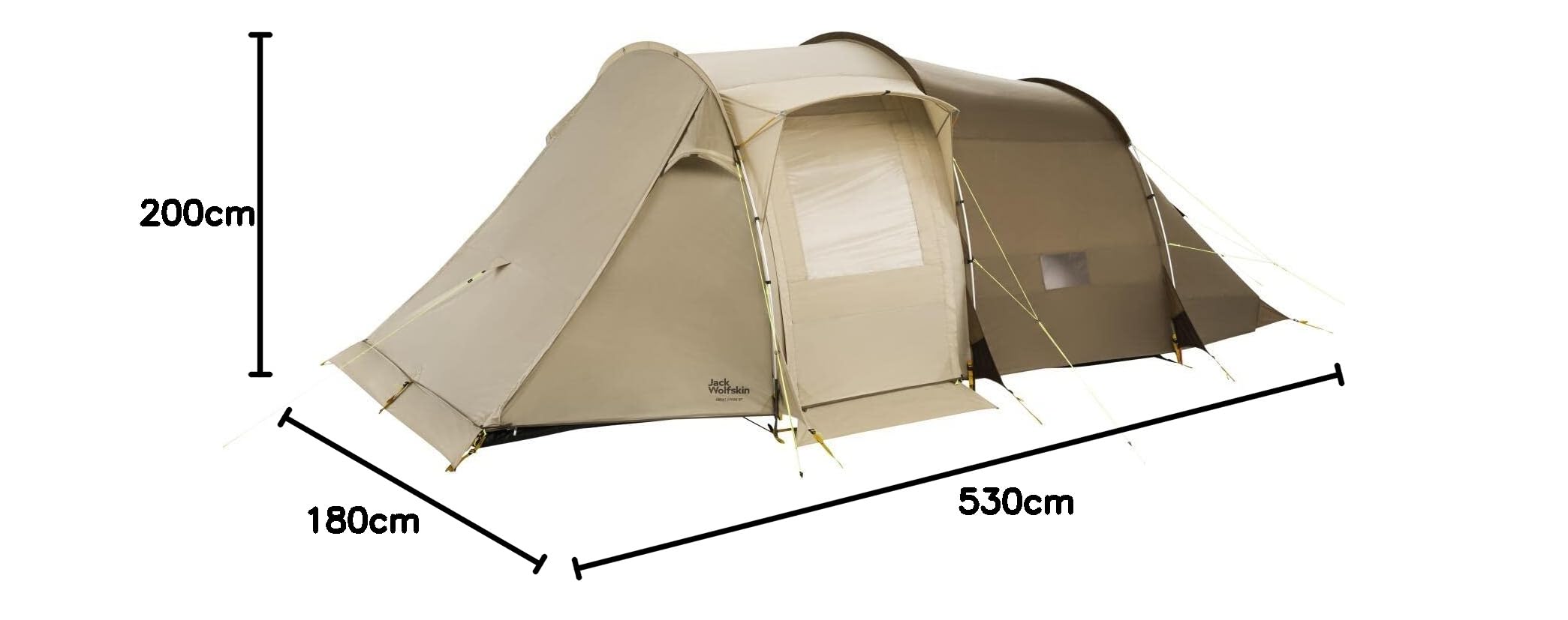 Jack Wolfskin Unisex Divide RT Tent for Adults - Lightweight, Waterproof Camping Shelter in White Pepper, One Size - Perfect for Backpacking, Hiking & Outdoor Adventures