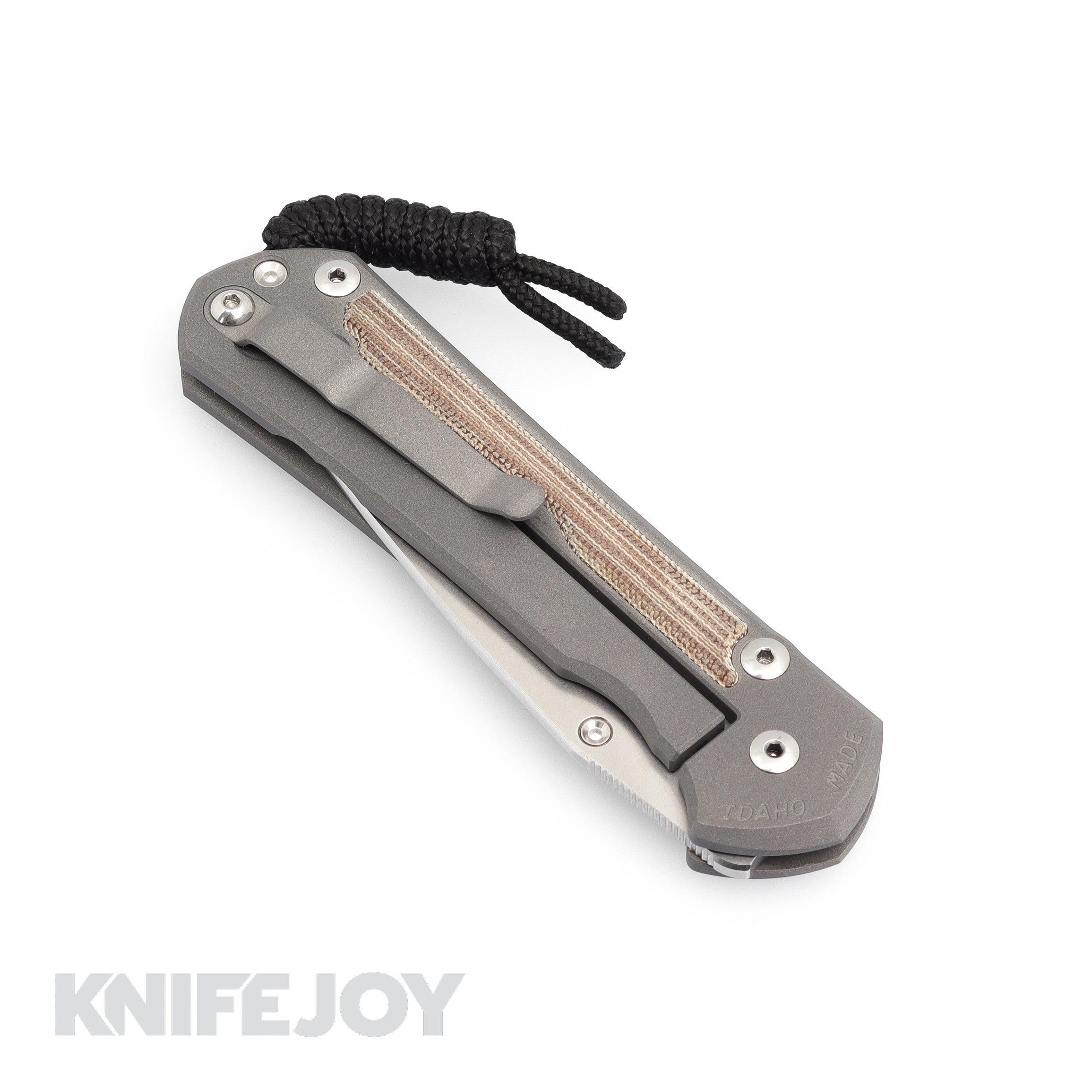 Chris Reeve Knives Large Sebenza 31 Drop Point Folding Knife - Natural Canvas Micarta Inlay, Polished Blade - EDC, Outdoor, Camping, Hunting, Survival Gear