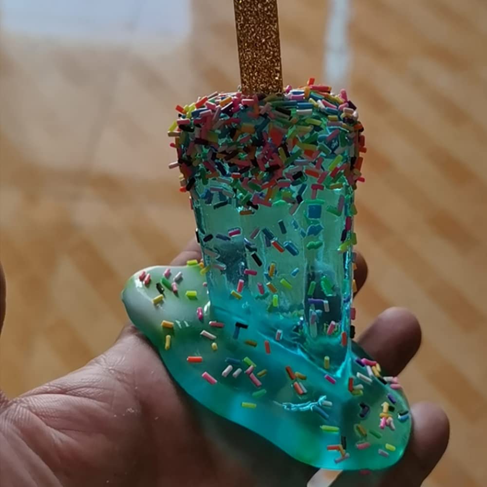 YunQin Melting Popsicle Resin Ornaments - Creative Ice Cream Shaped Home Decor for Living Room, Office & Coffee Shop - Handmade Craft Accessories (Blue) - Perfect for Summer Parties, Gift Giving & DIY Projects