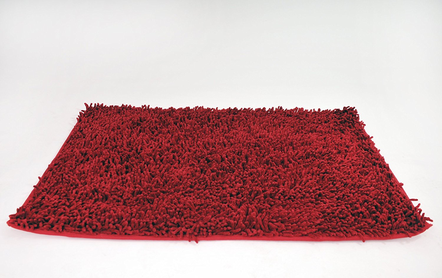 Luxury Chenille Bathroom Rug - Ultra Soft High Pile Absorbent Bath Mat 48x72 Inches, Non-Slip Shaggy Carpet for Bathroom, Shower & Kitchen - Raspberry Red - Perfect for Spa-Like Comfort & Home Decor