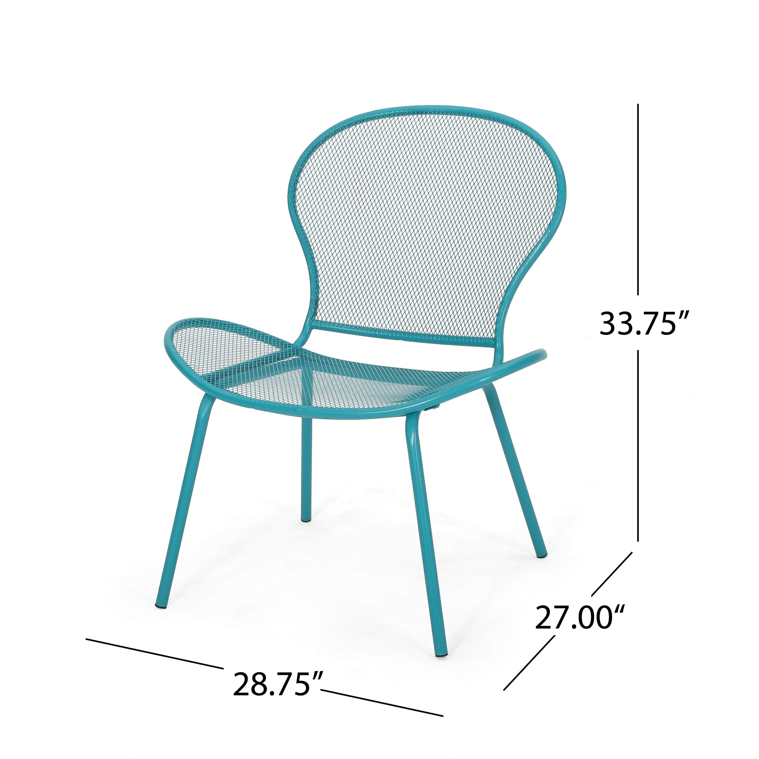 310352 Matte Teal Patio Dining Chairs - Outdoor Furniture Set for Garden, Poolside & Backyard Entertaining | Great Deal Furniture