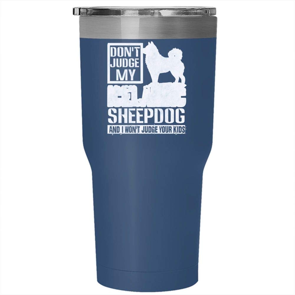 Icelandic Sheepdog Tumbler 30 oz Stainless Steel Travel Mug - Insulated, Leak-Proof, Perfect for Coffee & Tea - Great Gift for Dog Lovers & Outdoor Adventures (Blue)