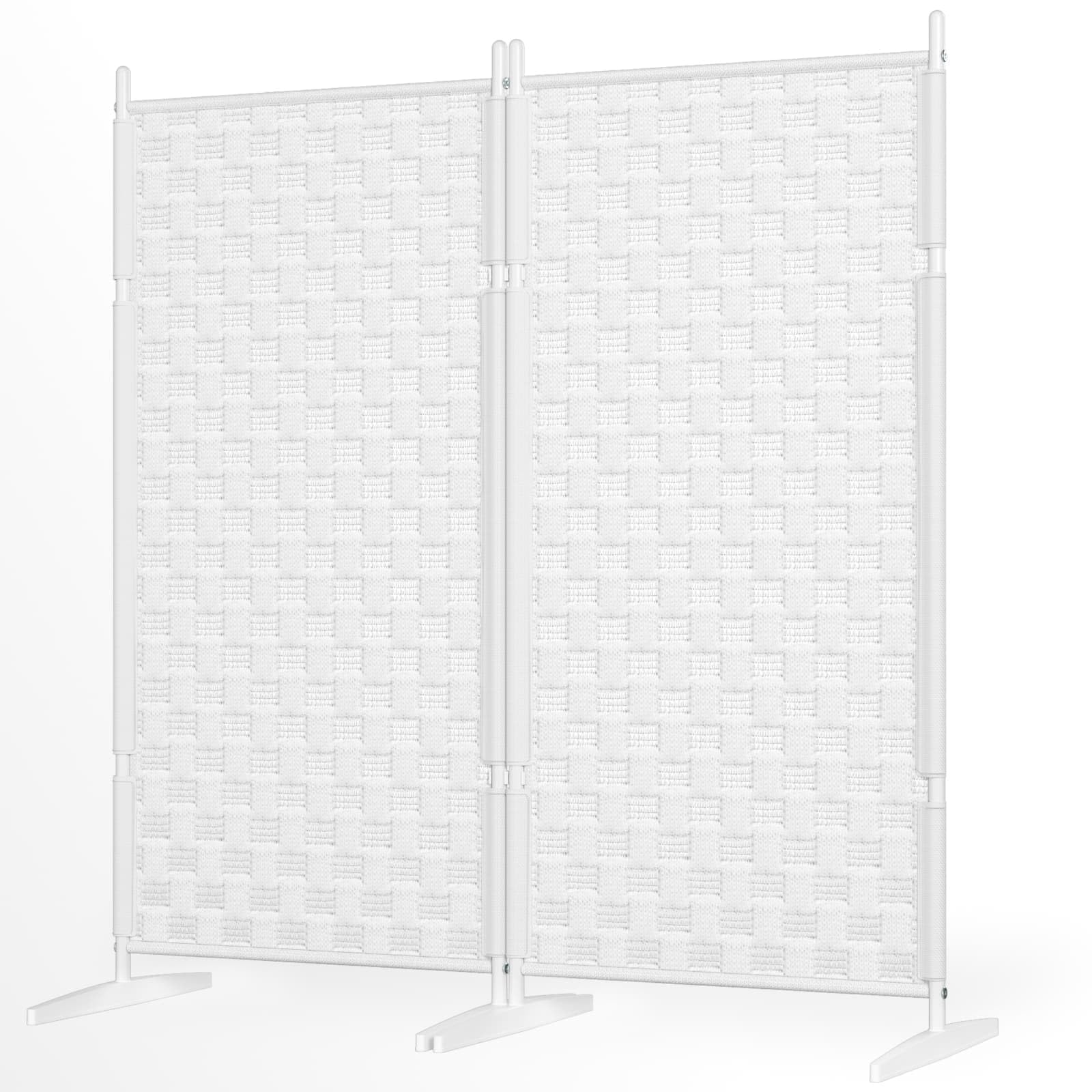 2 Panel Folding Room Divider Screen - White Freestanding Privacy Partition for Home & Office | Portable Space Separator for Bedroom, Living Room, Changing Room & Studio Decoration