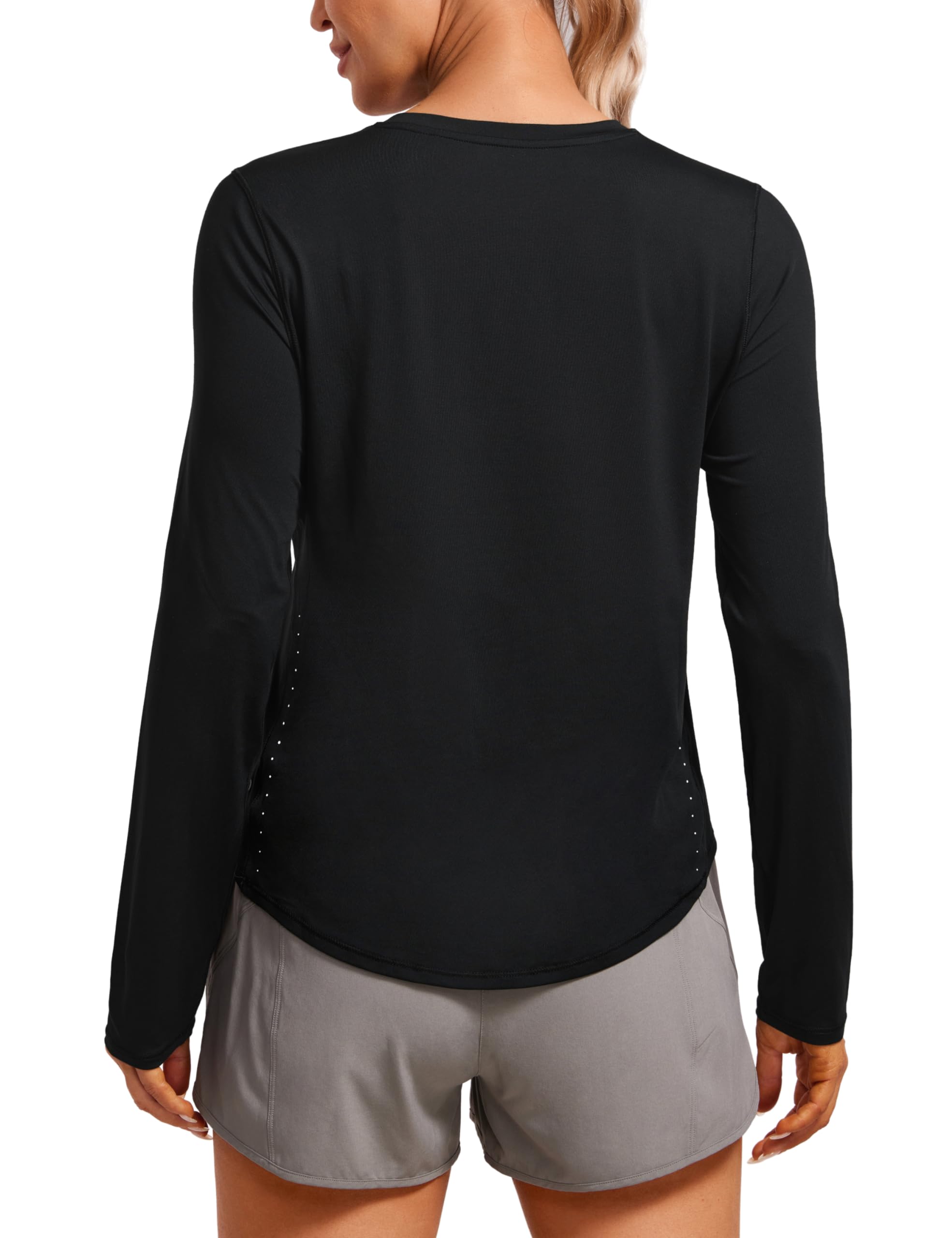 CRZ YOGA Women's Lightweight Long Sleeve Workout Shirts - High Neck Athletic Training Tops for Gym, Running & Fall Activities | Moisture-Wicking & Breathable for Yoga, Pilates & Outdoor Sports