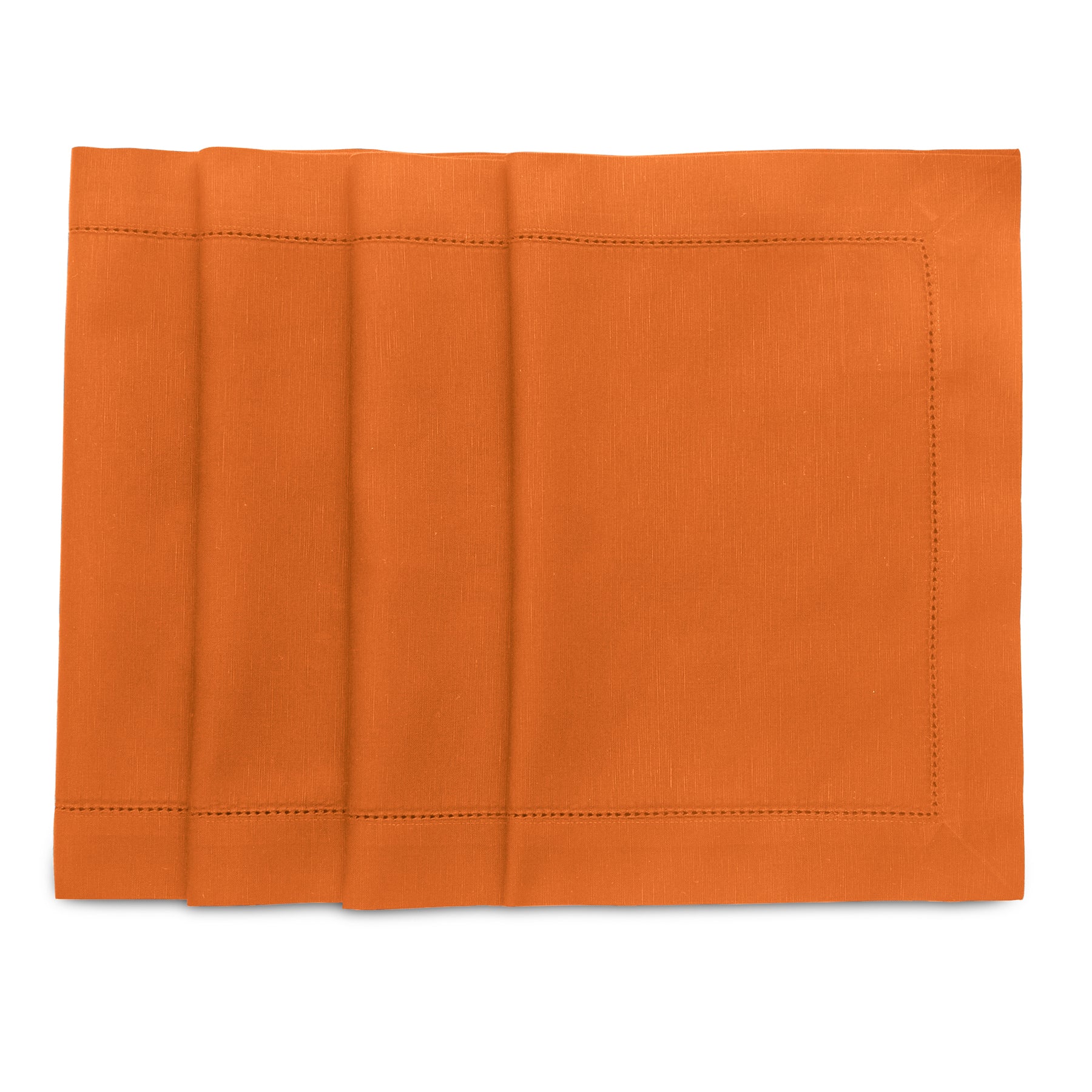 Premium Cotton Linen Hemstitch Placemats Set of 4 - Elegant Table Decor for Dining Room, Kitchen, and Party Settings