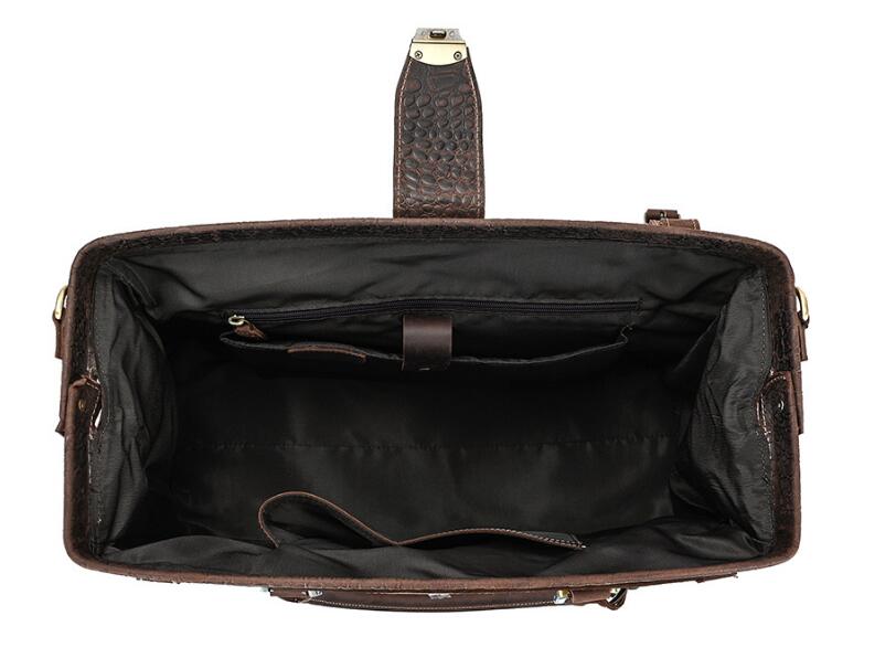 Genuine Leather Duffle Bag for Men - Waterproof Travel Gym Shoulder Bag - Perfect for Business Trips, Gym, Weekend Getaways & Outdoor Adventures