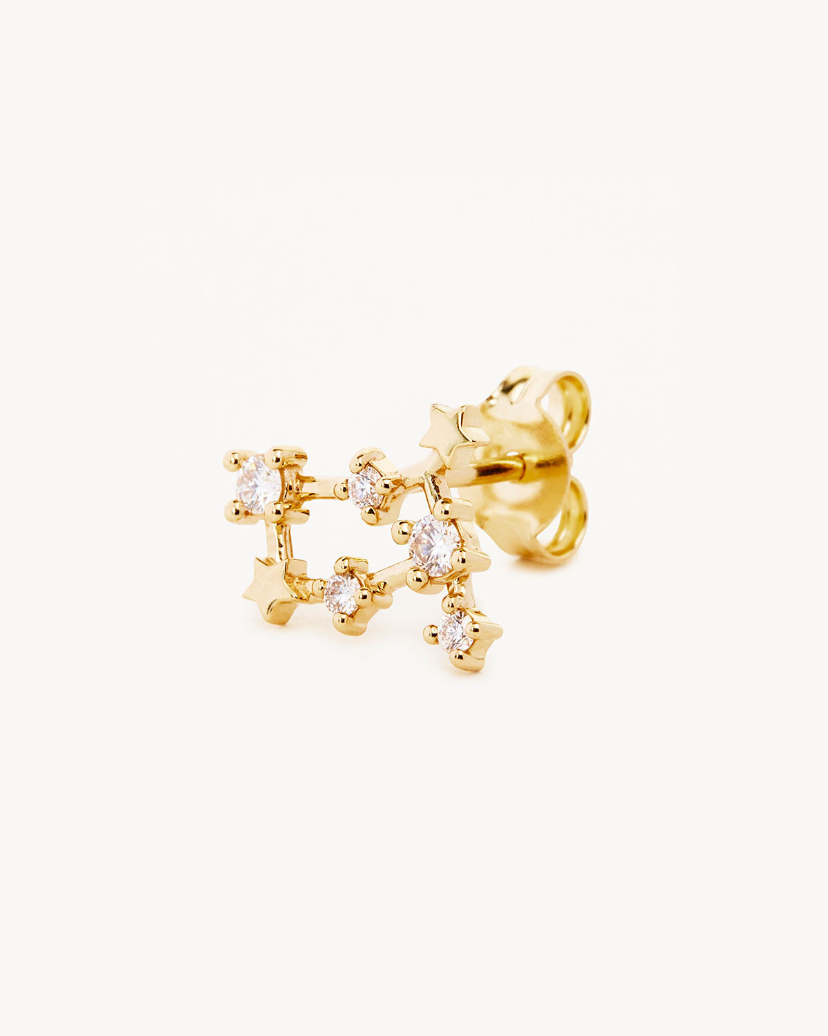 14K Solid Gold Starry Night Zodiac Constellation Diamond Stud Earrings for Gemini - Perfect Gift for Birthdays, Anniversaries & Special Occasions