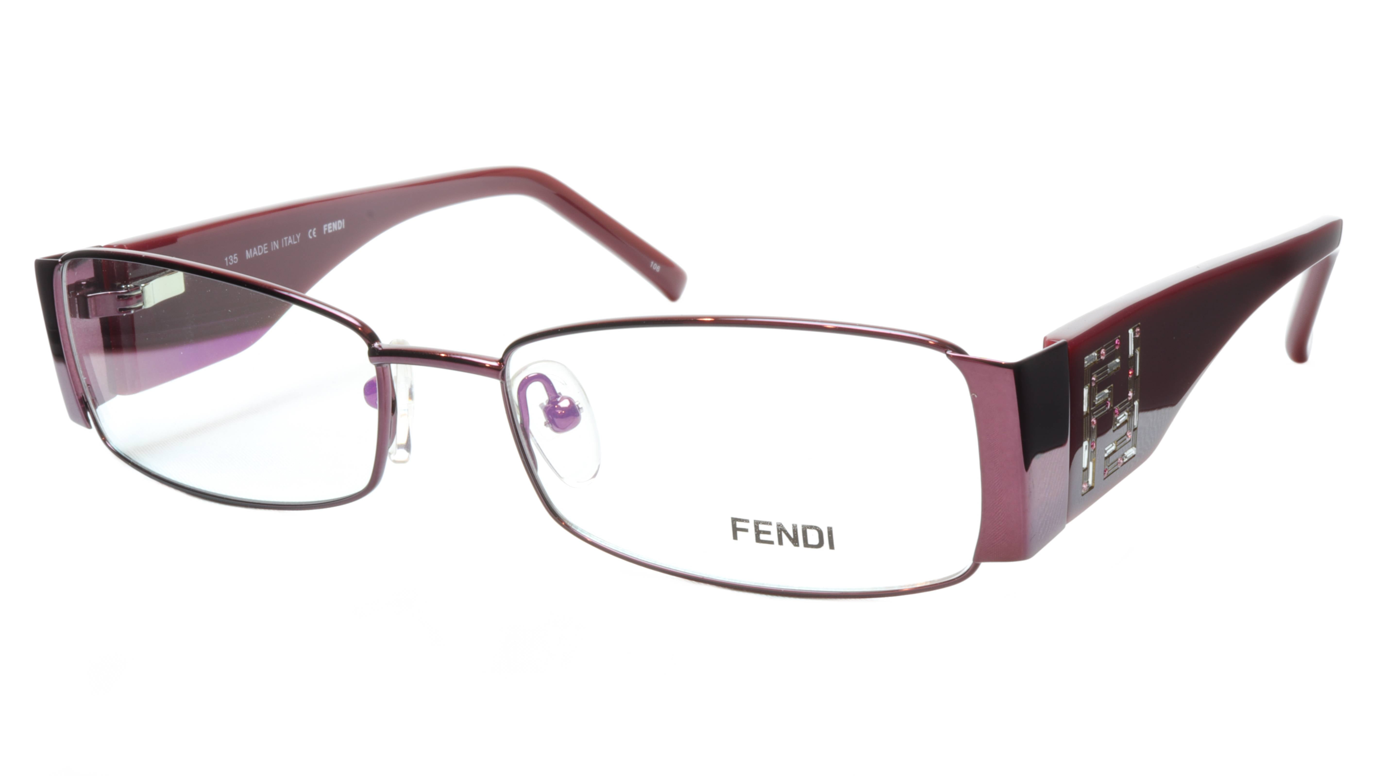 FENDI F923R Acetate Eyeglasses Frame for Women - Orchid Color, Made in Italy, Size 52-16-135, Temple Length 28 | Luxury Fashion Accessory for Office, Party & Everyday Wear