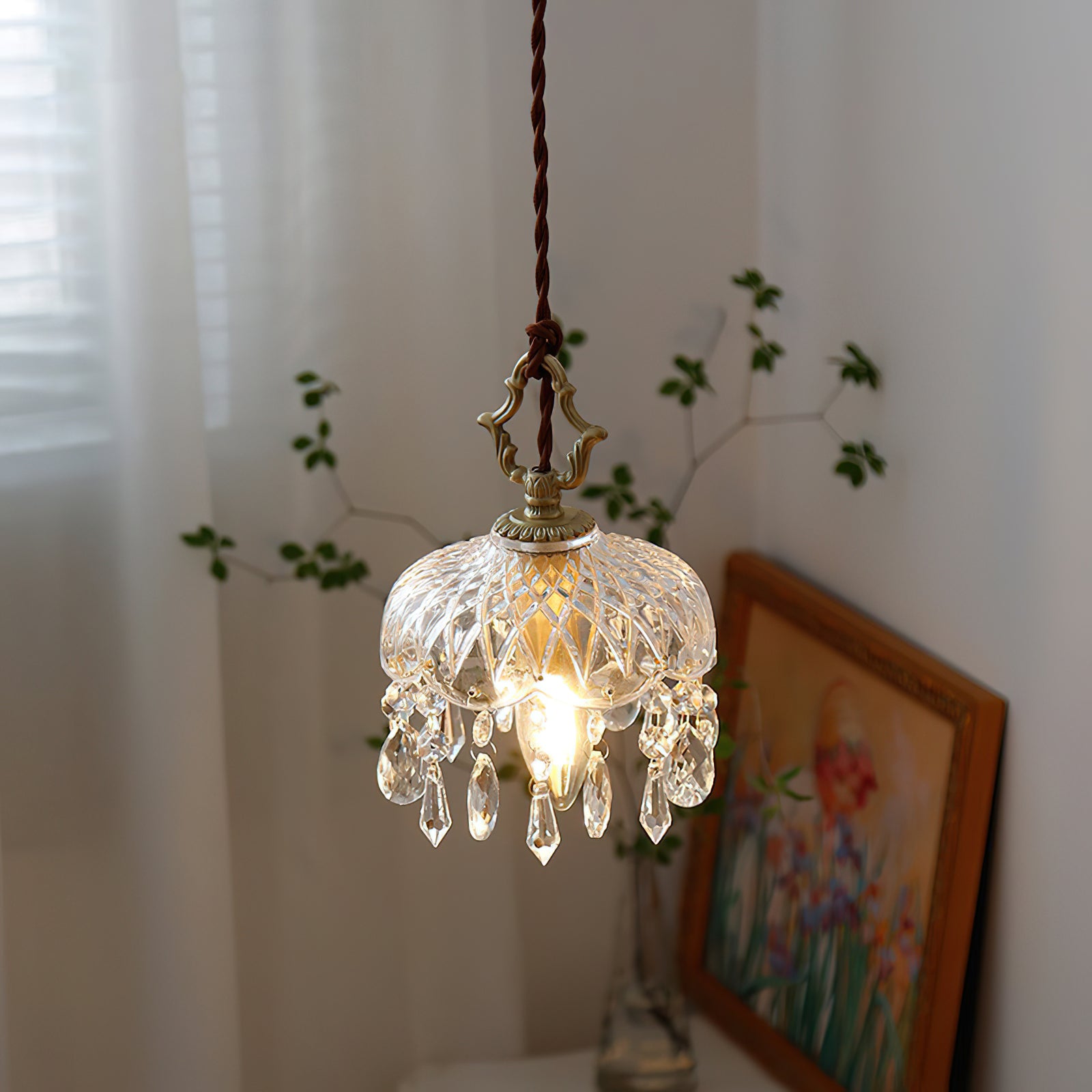 Crystal Haba Pendant Lamp - Modern Glass Ceiling Light Fixture for Dining Room, Kitchen, Living Room & Bedroom Decor