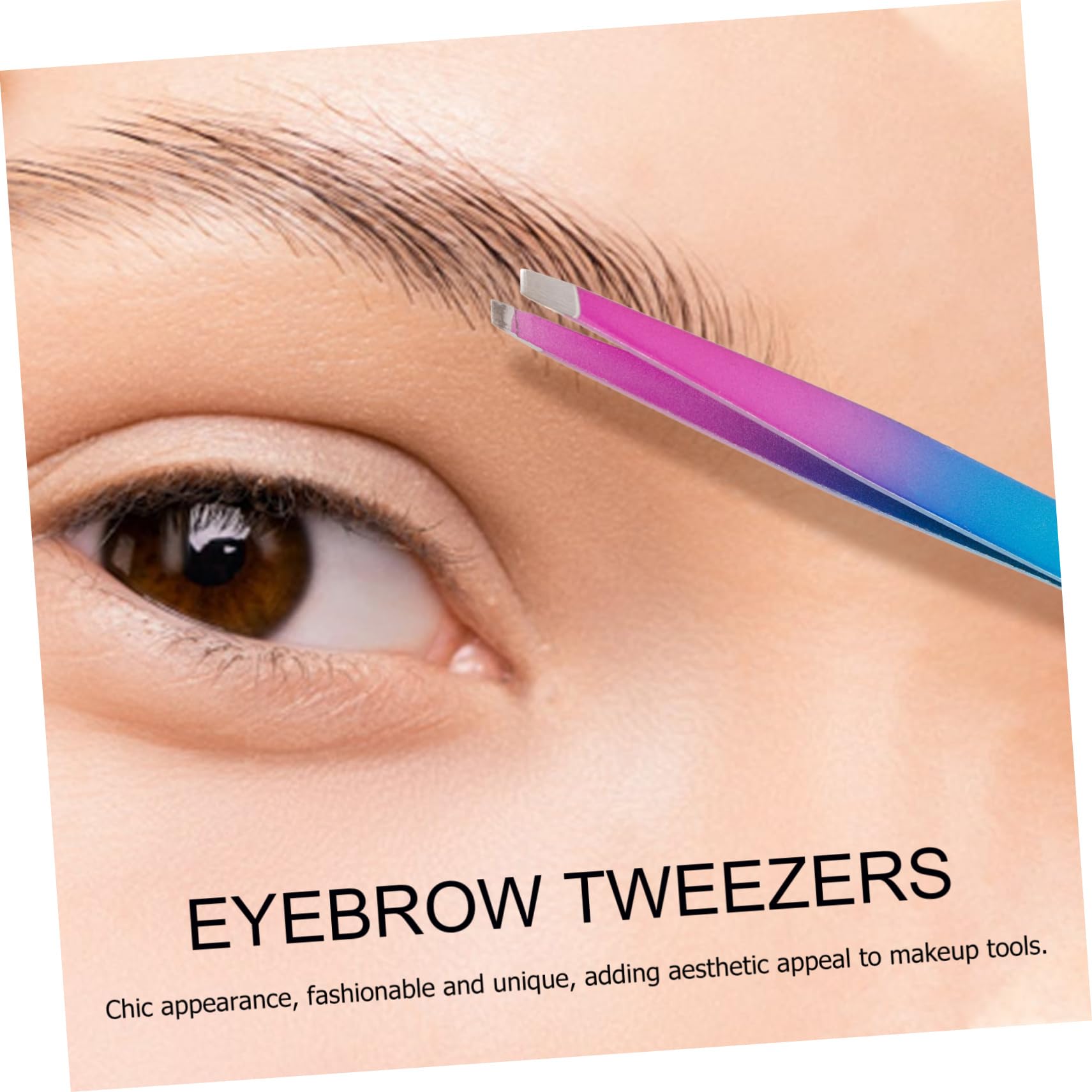 Premium Stainless Steel Eyebrow Tweezers with Brush - Professional Hair Removal & Brow Shaping Tool for Women | Portable Eyebrow Grooming Kit for Precise Tweezing, Brow Care & Makeup Application | Perfect for Home, Travel & Salon Use