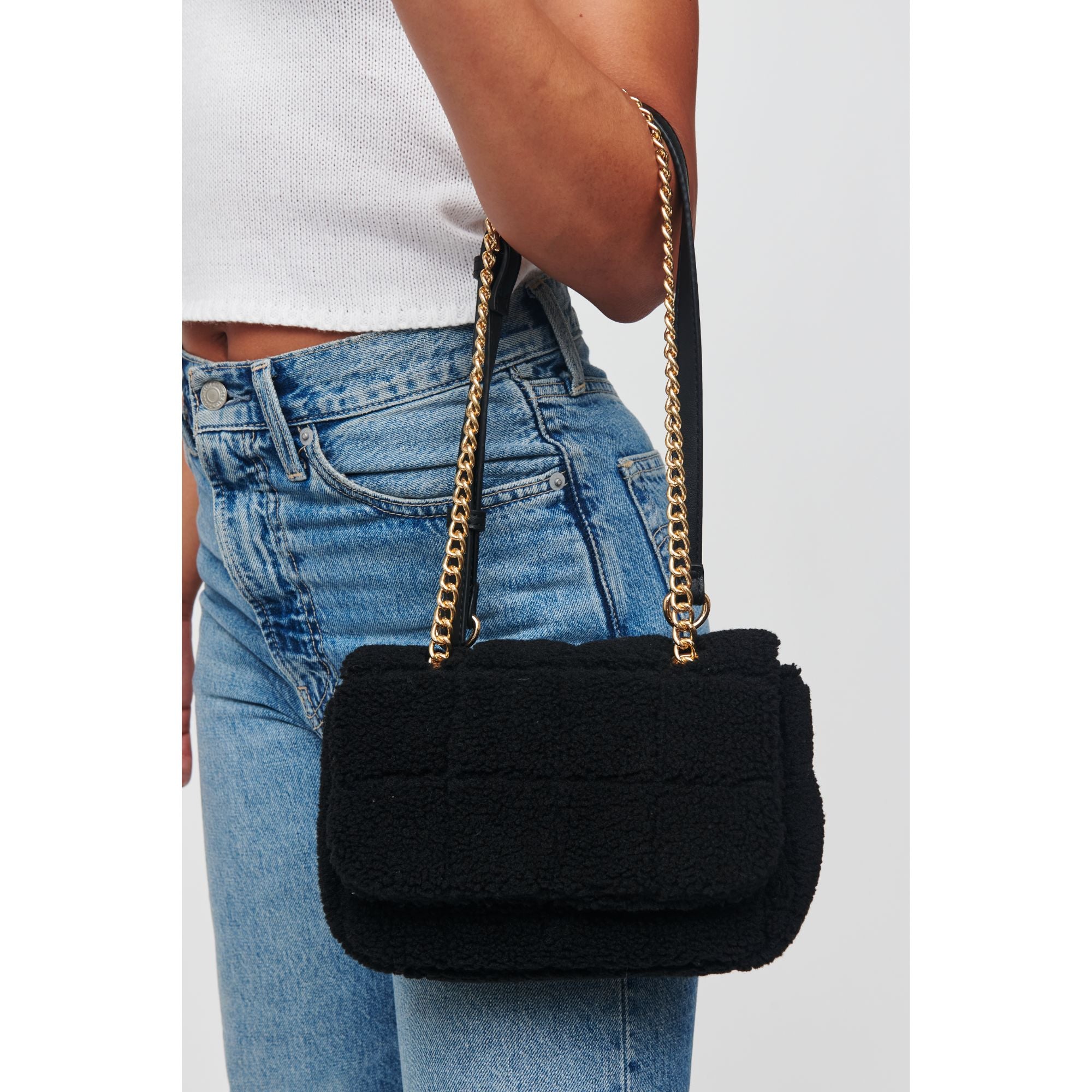 Ryeland Sherpa Crossbody Bag for Women - Soft Fleece Shoulder Purse with Adjustable Strap, Perfect for Travel, Shopping & Daily Use