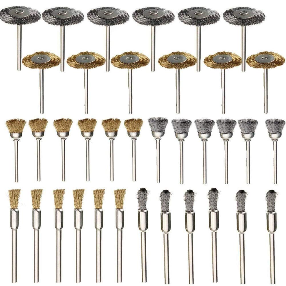 36pcs Stainless Steel Wire Brush Set for Derusting, Polishing, Grinding & Welding - Rotary Drill Brush Attachments for Metal Cleaning & Buffing - Perfect for DIY, Auto Repair & Home Improvement Projects