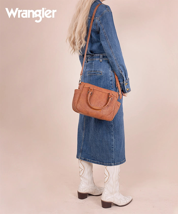 Wrangler Genuine Leather Buckle Tote Bag for Women - Stylish & Durable Handbag for Work, Travel & Everyday Use