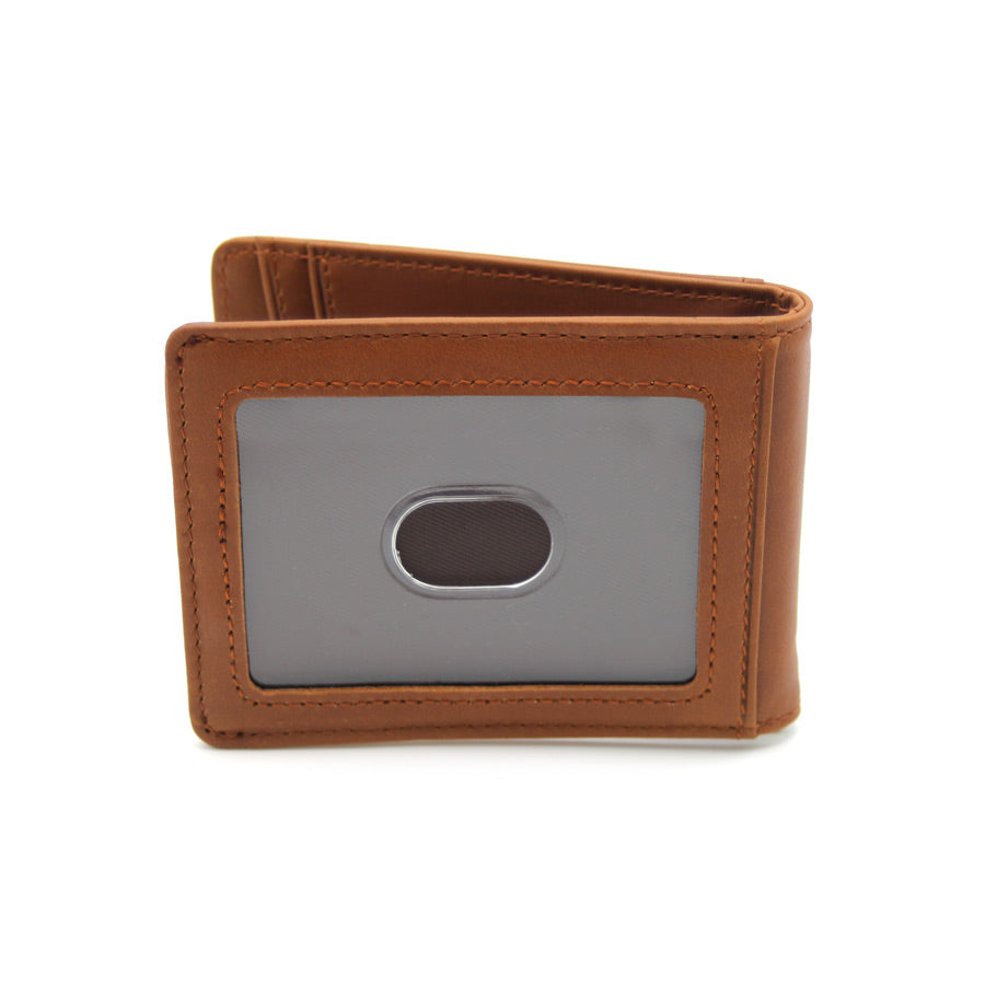 Premium Brown Leather Fold Wallet for Men - Slim RFID Blocking Bifold Wallet with Money Clip - Perfect for Everyday Use, Travel & Business