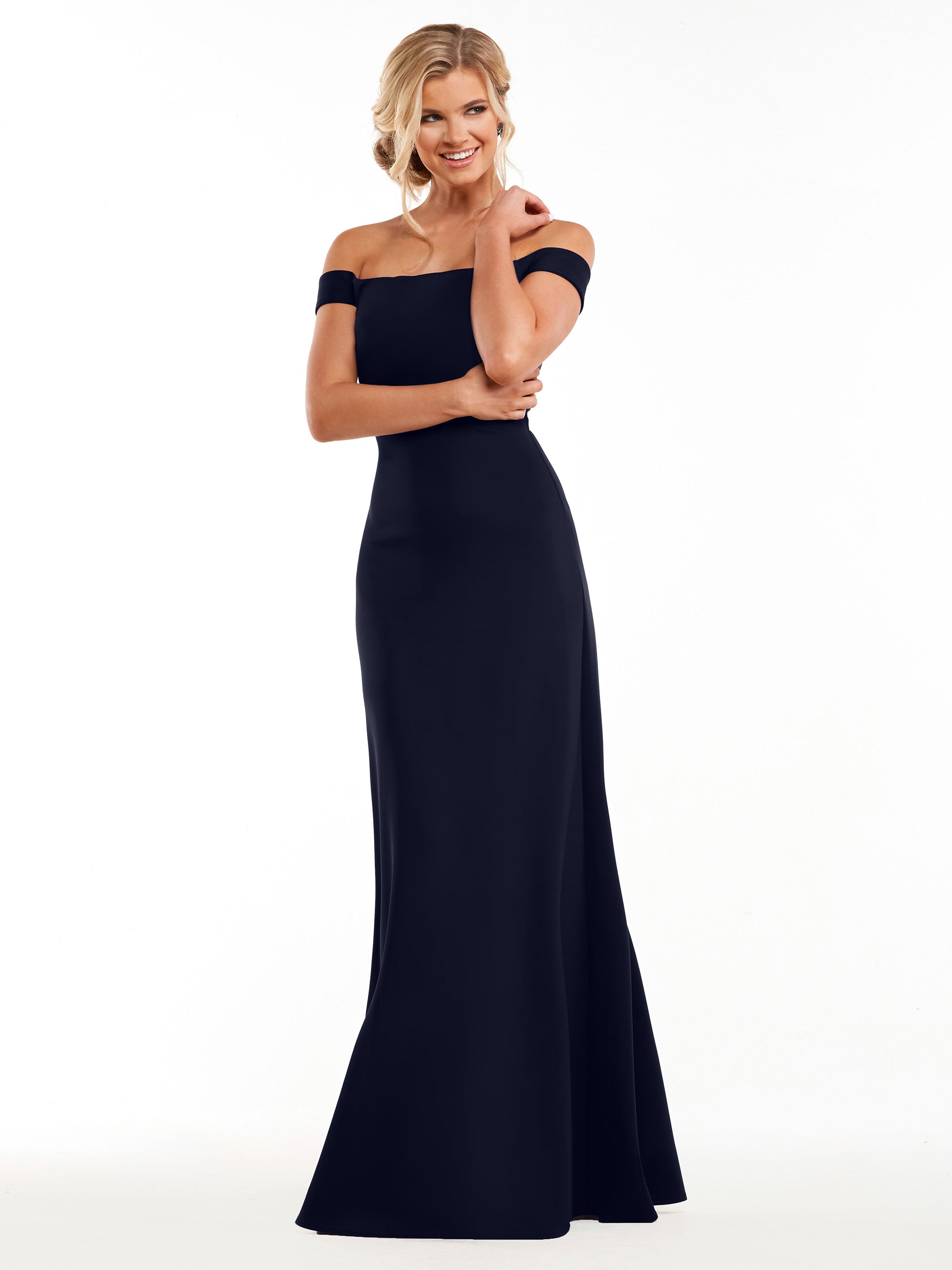 Elegant Off The Shoulder Sheath Bridesmaid Dress - Double Knit Fabric for Weddings, Parties & Formal Events