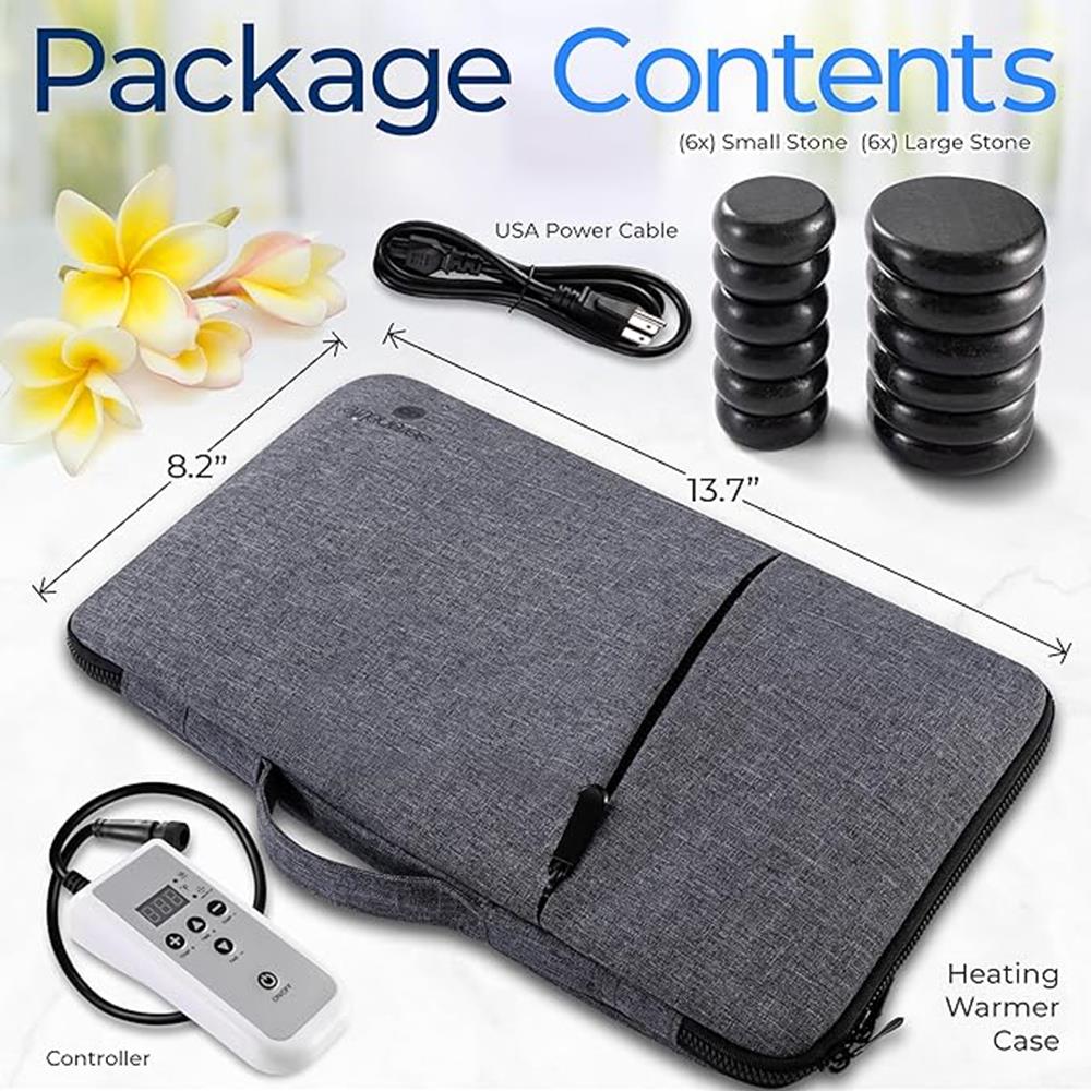 Multifunctional Heating Stone Massager for Back Pain Relief - Hot & Cold Therapy for Muscle Relaxation - Perfect for Home Spa, Massage Therapy, and Self-Care Routines