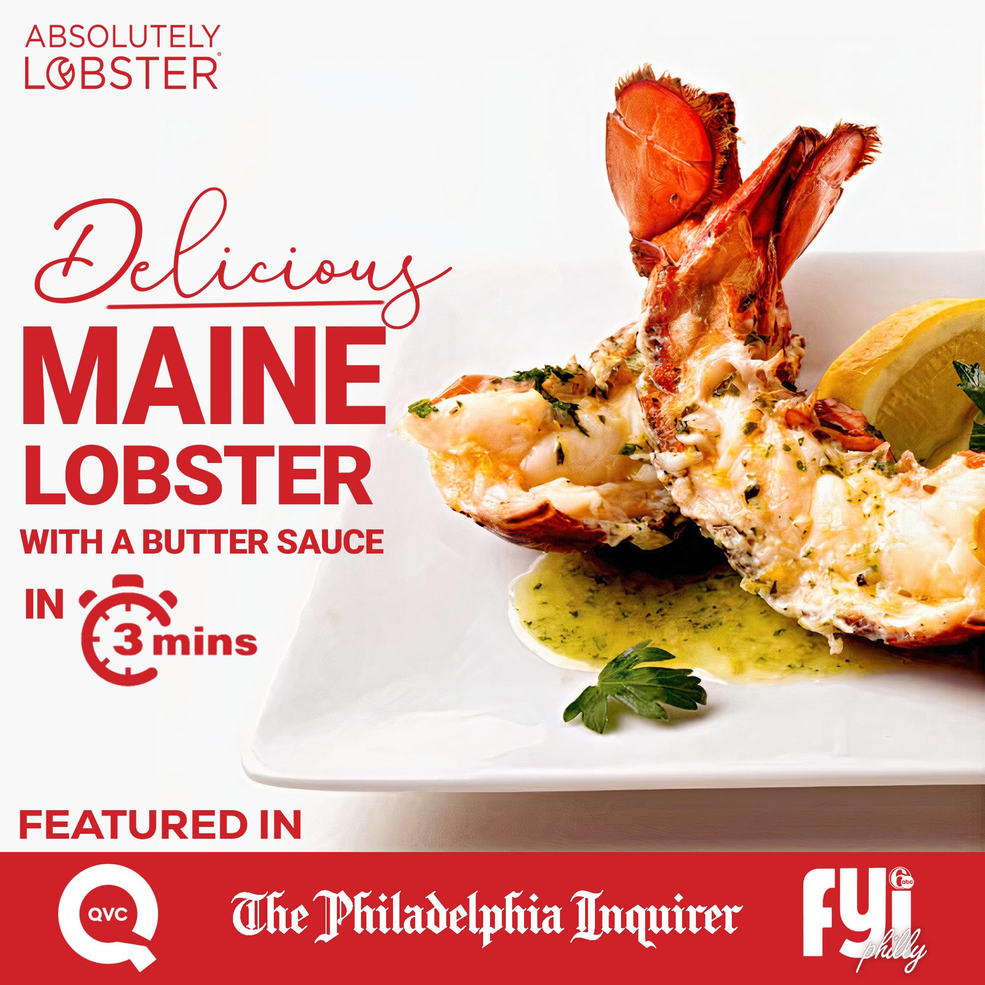 Premium Wild-Caught Maine Lobster Tails (6 Pack, 5-6oz Each) with GMO-Free Butter - Quick 3-Minute Microwave Meal for Romantic Dinners, Special Occasions & Family Gatherings - Perfect for Valentine's Day, Anniversaries & Holiday Celebrations