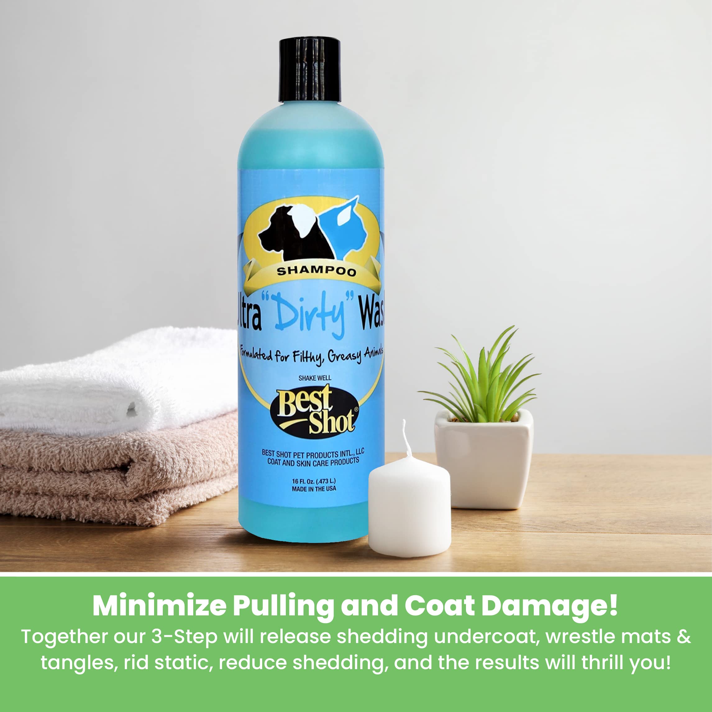 Best Shot Ultra Dirty Wash Shampoo for Horses - 16 oz | Deep Cleaning & Detangling Formula | Perfect for Show Prep, Post-Workout & Muddy Coat Care