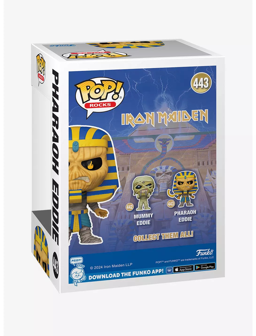 Funko Pop! Rocks Iron Maiden Pharaoh Eddie Vinyl Figure #443 - Collectible Music Merchandise for Fans & Home Decor