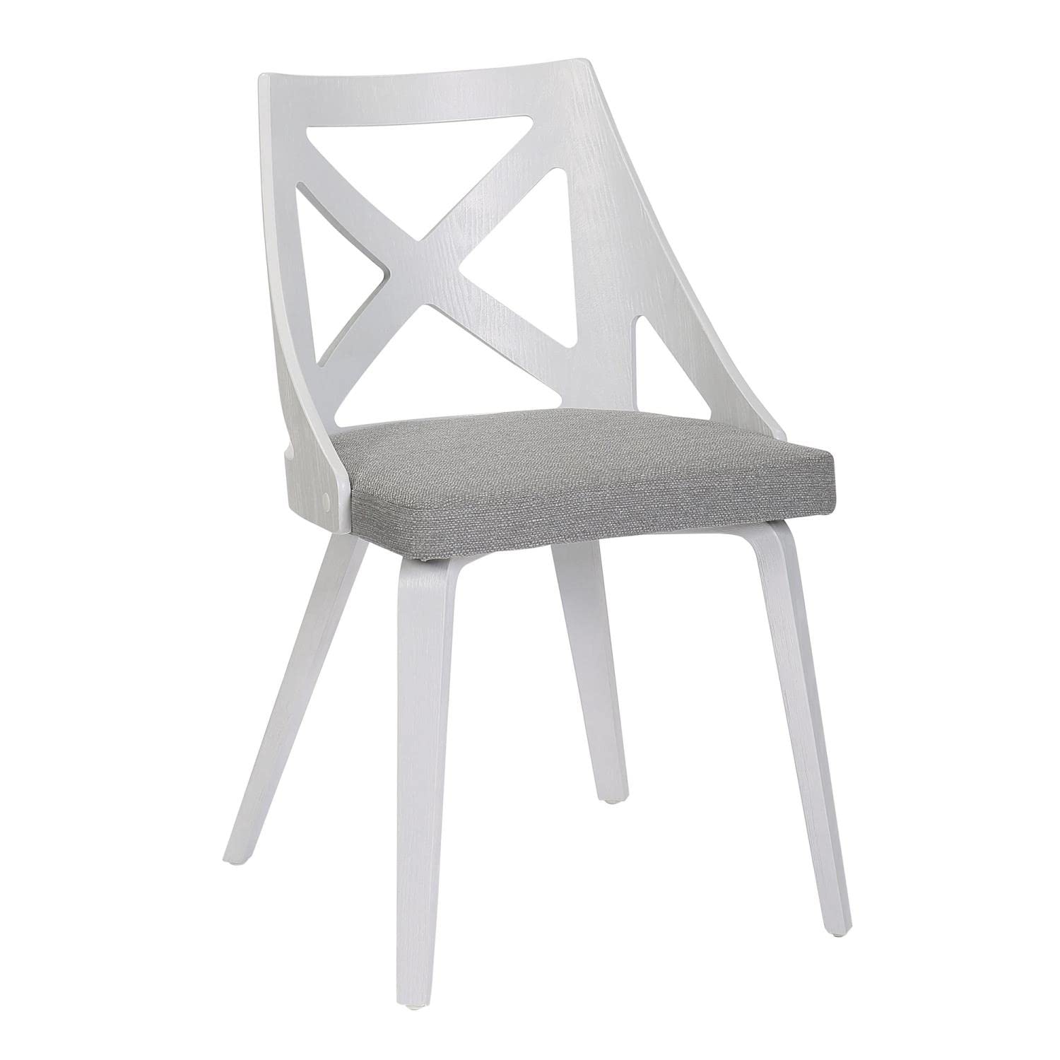 LumiSource Charlotte Upholstered Dining Chairs Set of 2 - Farmhouse Style Kitchen Chairs for Dining Table | Perfect for Breakfast Nook, Small Space Dining & Farmhouse Decor