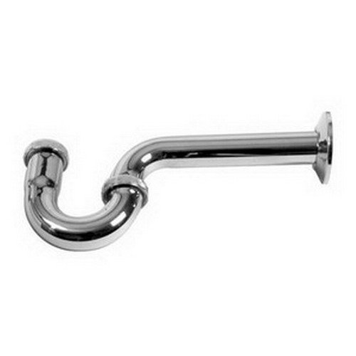 Stainless Steel P-Trap with Brass Nuts - 17 Gauge Heavy Duty Drain Pipe for Kitchen & Bathroom Sink Plumbing Installation