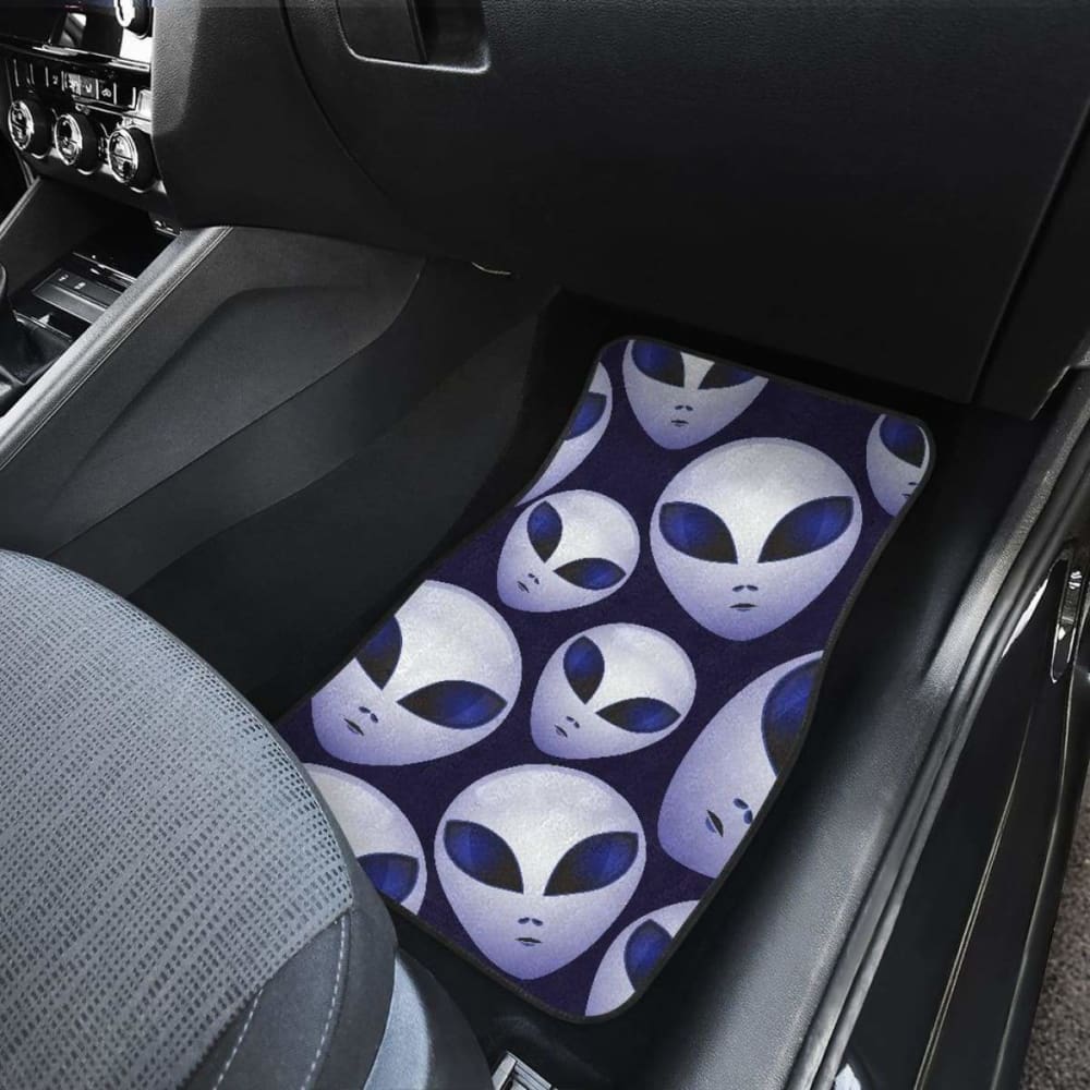 Alien Pattern Print Car Mats - Non-Slip Front & Back Floor Mats for Cars, SUVs, Trucks - Durable & Easy to Clean - Perfect for Sci-Fi Fans & Unique Car Interior Styling