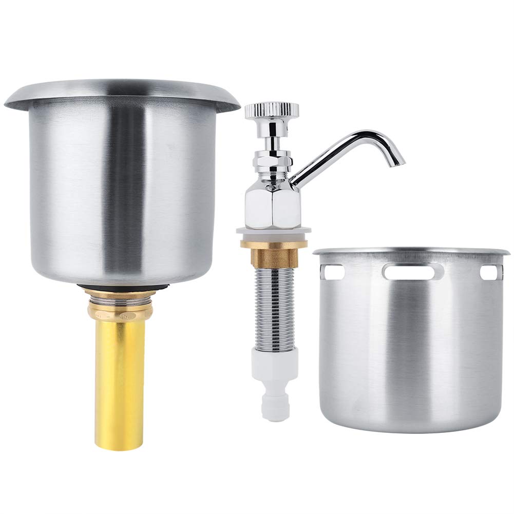 **Stainless Steel & Brass Dipper Well Faucet Sink for Coffee Shops – Heavy-Duty Commercial Faucet for Washing Coffee Spoons, Ice Cream Spoons & Utensils – Perfect for Baristas & Cafés**