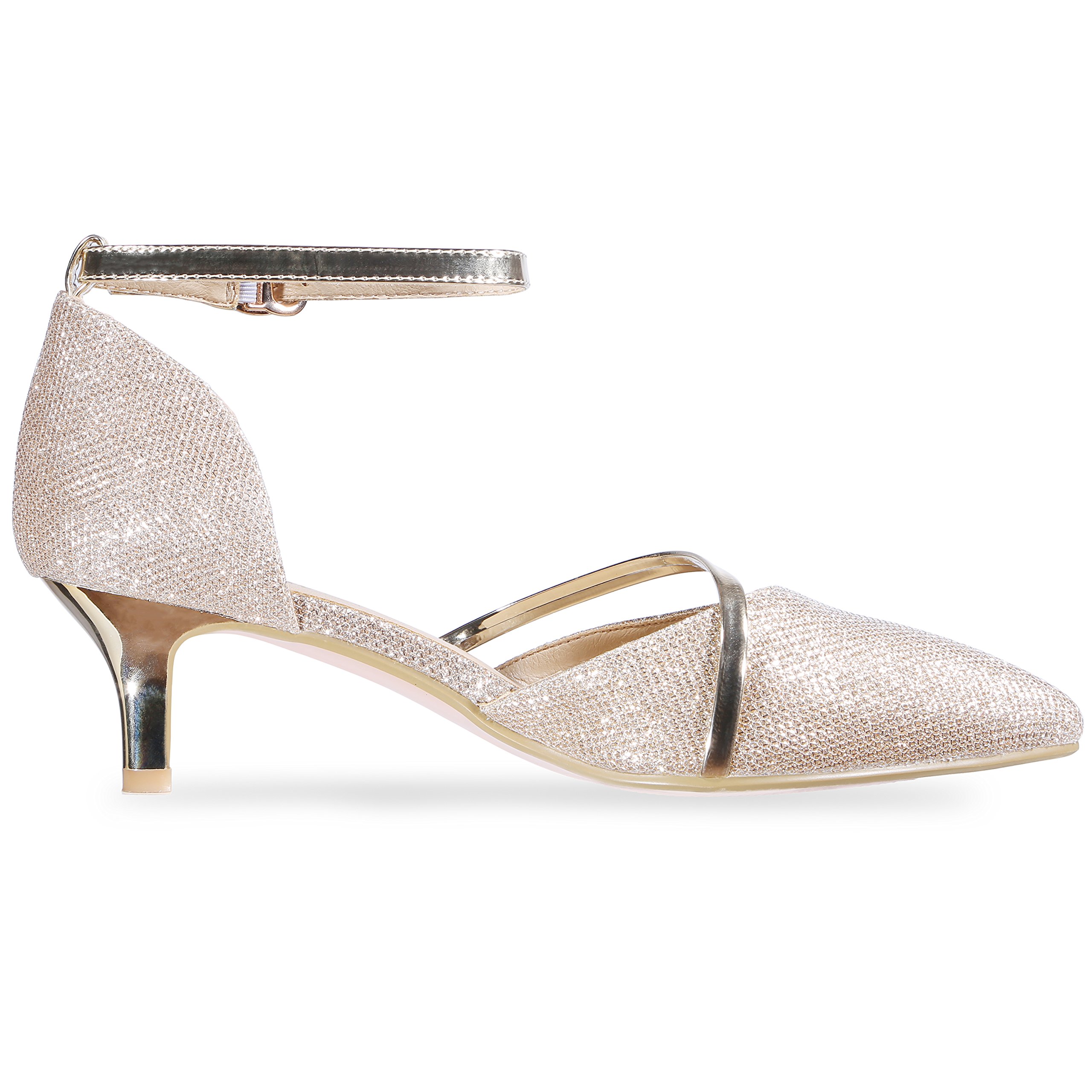IDIFU Women's IN2 Maxine Low Kitten Heels - Elegant Closed Toe Dress Pumps for Wedding, Evening & Formal Occasions - Perfect Bridal Shoes for Women