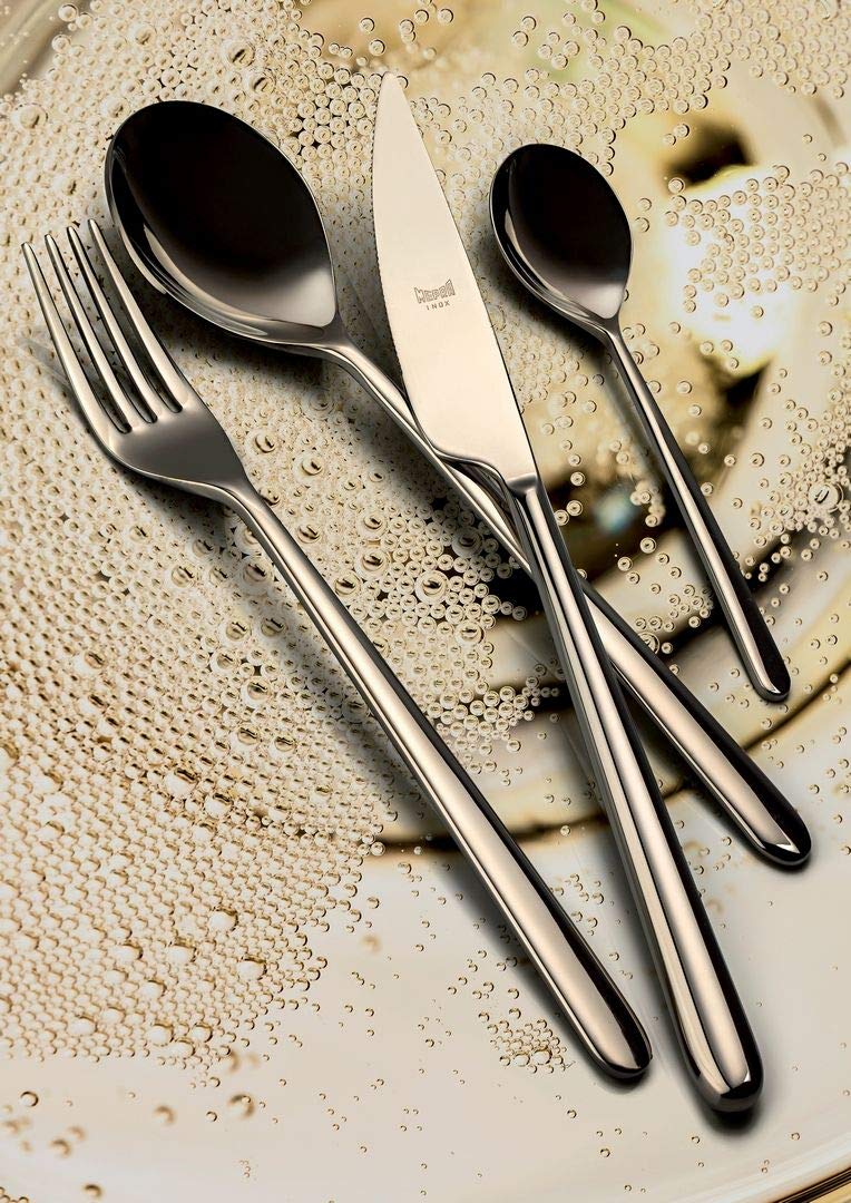 Premium MEPRA Stainless Steel Flatware Sets - Elegant Metallic Silverware for Fine Dining, Wedding Gifts & Home Entertaining