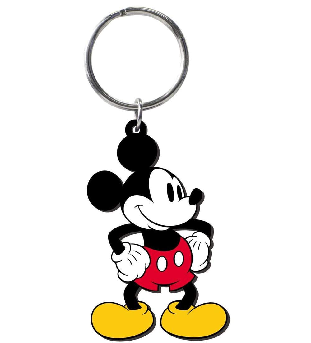 Disney Retro Mickey Mouse Soft Touch PVC Keychain - Durable & Cute Key Ring for Bags, Backpacks, and Gifts - Perfect for Disney Fans and Collectors