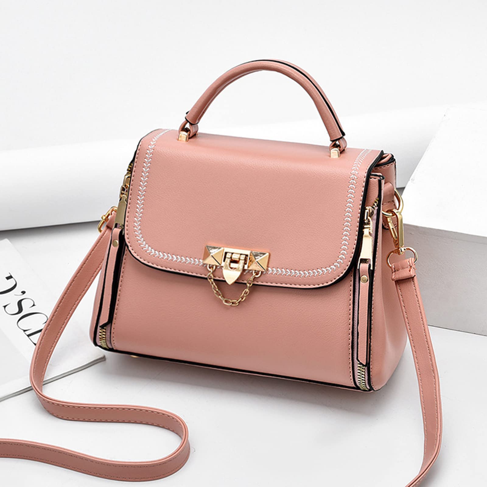 NICOLE & DORIS Women's Small Crossbody Bag PU Leather Shoulder Purse with Top Handle - Perfect for Work, Travel & Everyday Use