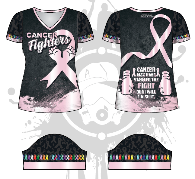 Cancer Fighters Women's Jersey - Comfortable & Inspirational Apparel for Survivors & Supporters - Perfect for Fundraisers, Walks & Awareness Events