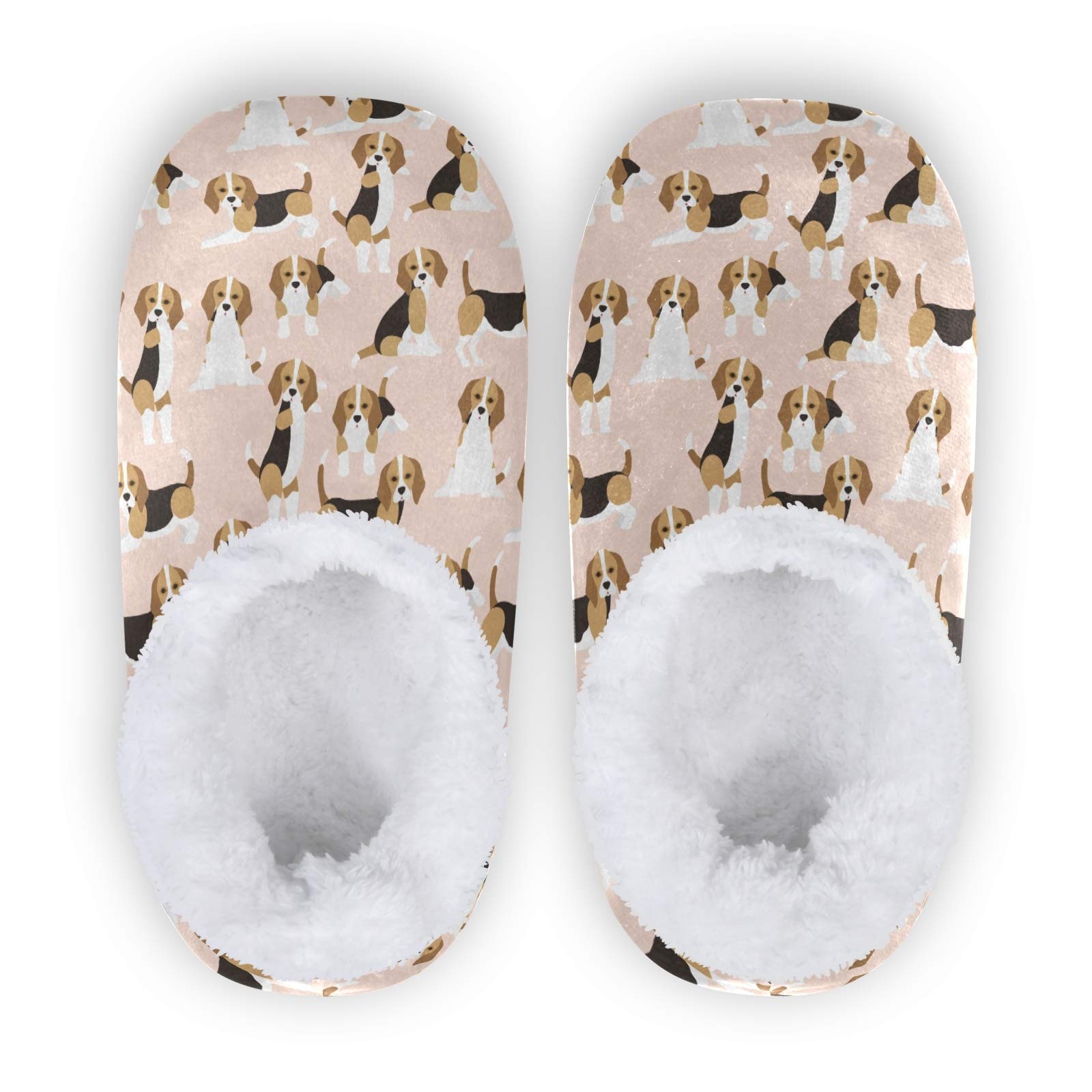 Cozy Fleece Winter House Slippers for Women & Men - Seamless Pattern with Cute Teeth Design | Warm Indoor Footwear for Home, Office & Relaxation