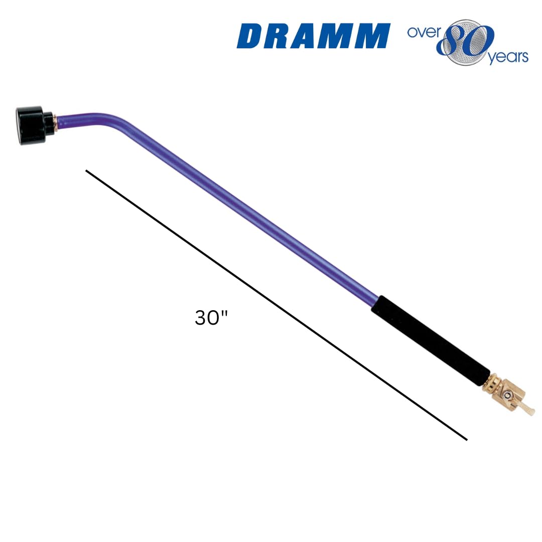 Dramm ColorMark Soft Rain Watering Spray Wand – 30 Inch Lightweight Garden Hose Nozzle with 8 Inch Foam Grip, Brass Shut-Off Valve – Perfect for Hanging Baskets, Potted Plants, Flower Beds, Shrubs & Seedlings – Indoor & Outdoor Gardening Tool