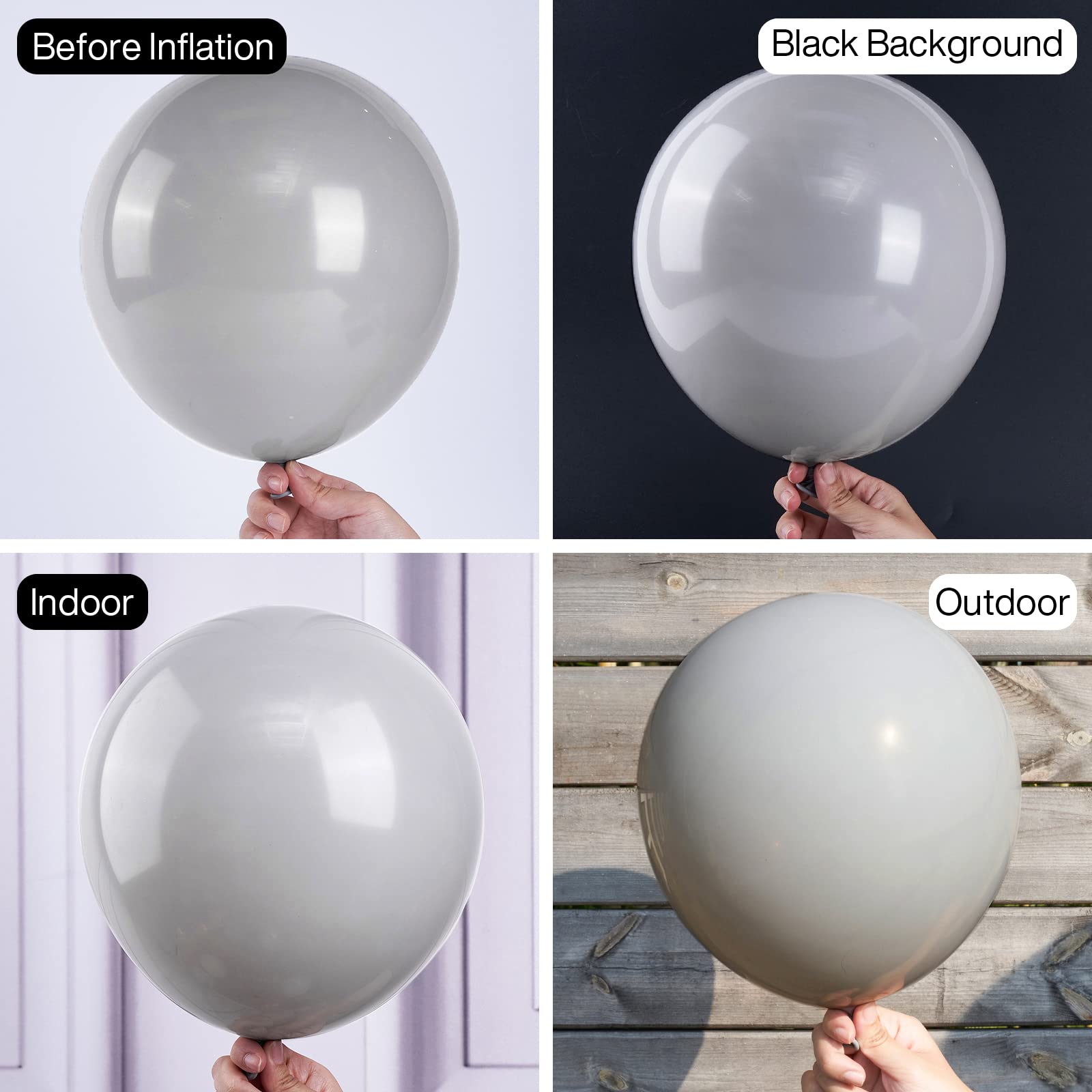 50 Pcs 12 Inch Matte Gray Balloons for Party Decor - Balloon Garland & Arch Kit for Birthday, Wedding, Baby Shower - Premium Grey Balloons (Y71) - Perfect for Indoor & Outdoor Celebrations