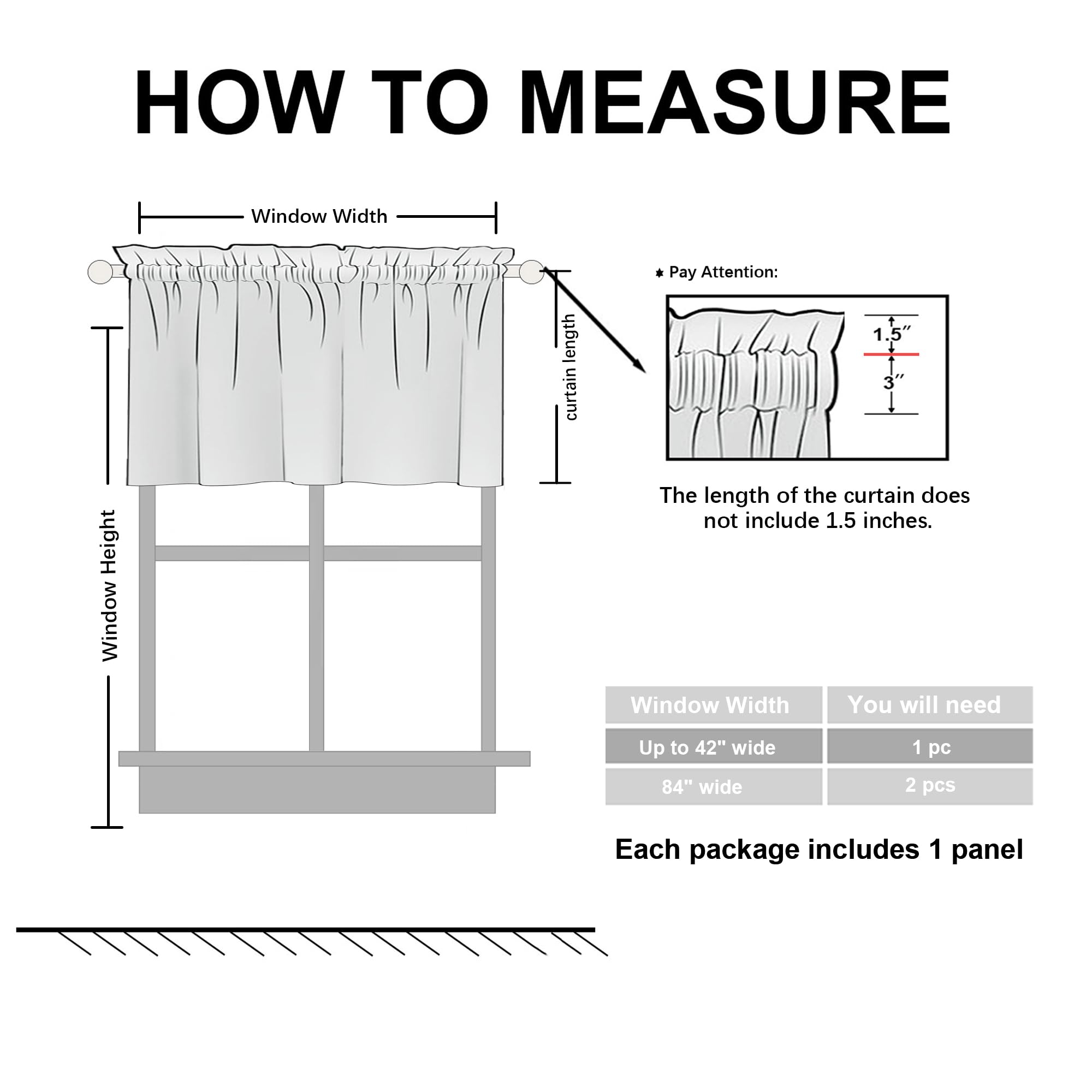Thermal Insulated Blackout Valance Curtains for Kitchen - Taupe Solid Window Treatment, 42 x 18 Inches, 1 Panel - Perfect for Energy Efficiency & Sun Protection in Home & Office