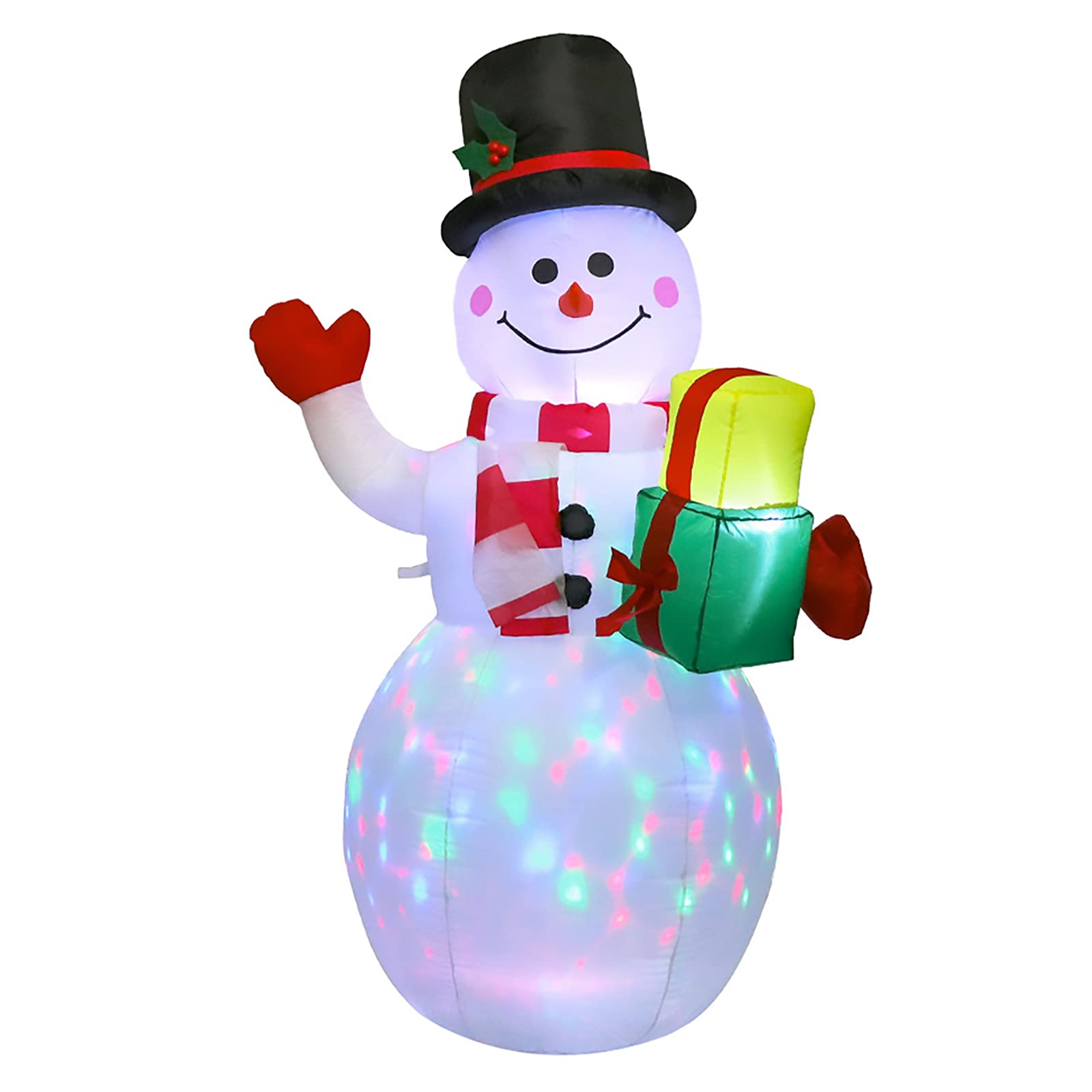 UXIYI 4.9FT LED Inflatable Snowman with Rotating Lights - Indoor/Outdoor Christmas Decoration for Yard, Garden, Party & Holiday Decor | Waterproof & Energy Efficient