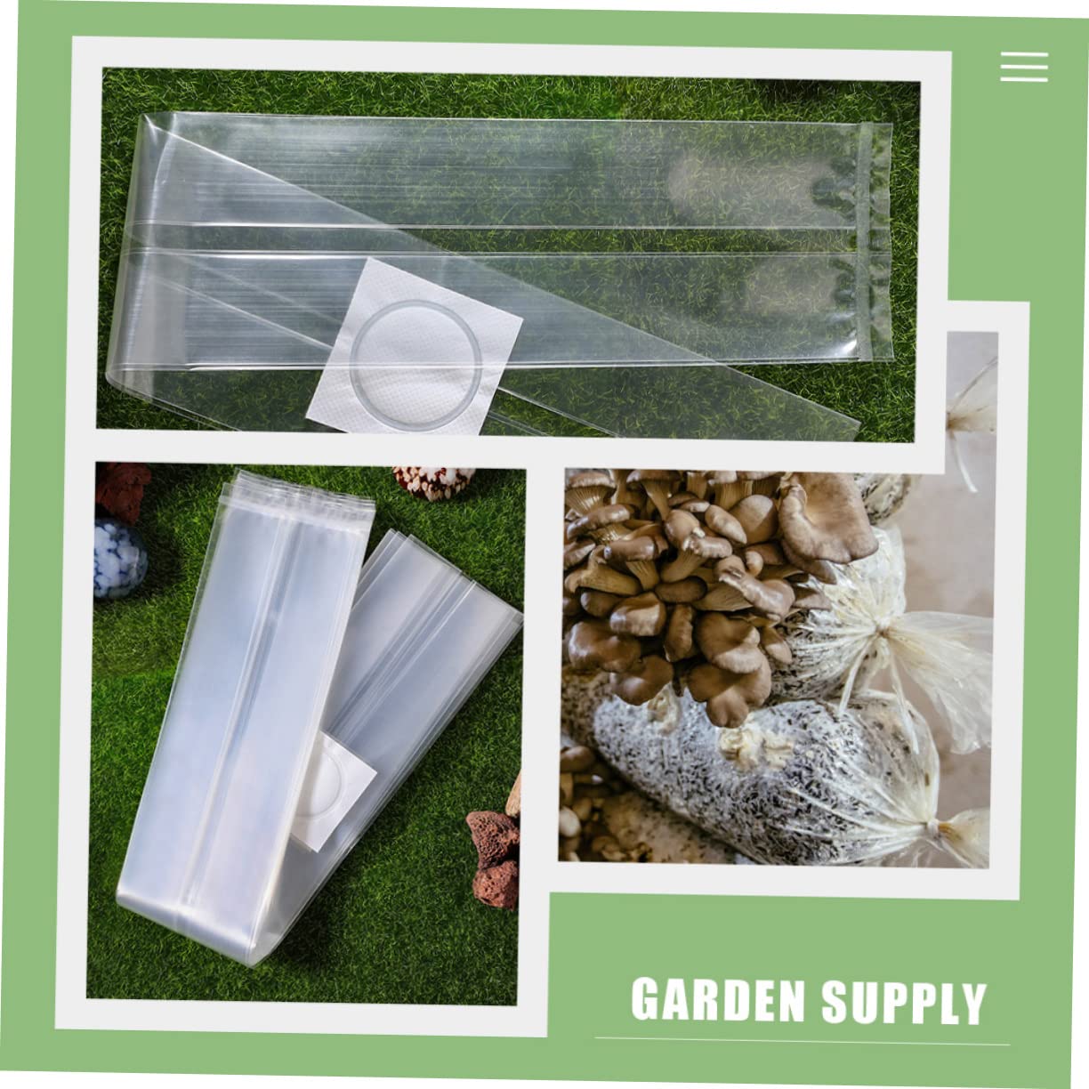 Happyyami 150-Pack Mushroom Growing Bags - High Pressure PP Cereals Spawn Bags for Farm & Home Cultivation | Mushroom Spores Kit for Oyster, Shiitake & More | Perfect for Organic Farming & DIY Mushroom Growers
