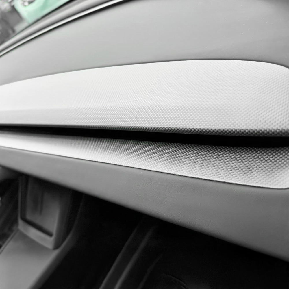 Premium Carbon Fiber Plain Weave Dashboard Trim Replacement for Tesla Model 3 Highland 2024+ | Lightweight & Durable Interior Upgrade | Perfect for Car Enthusiasts & Luxury Vehicle Customization