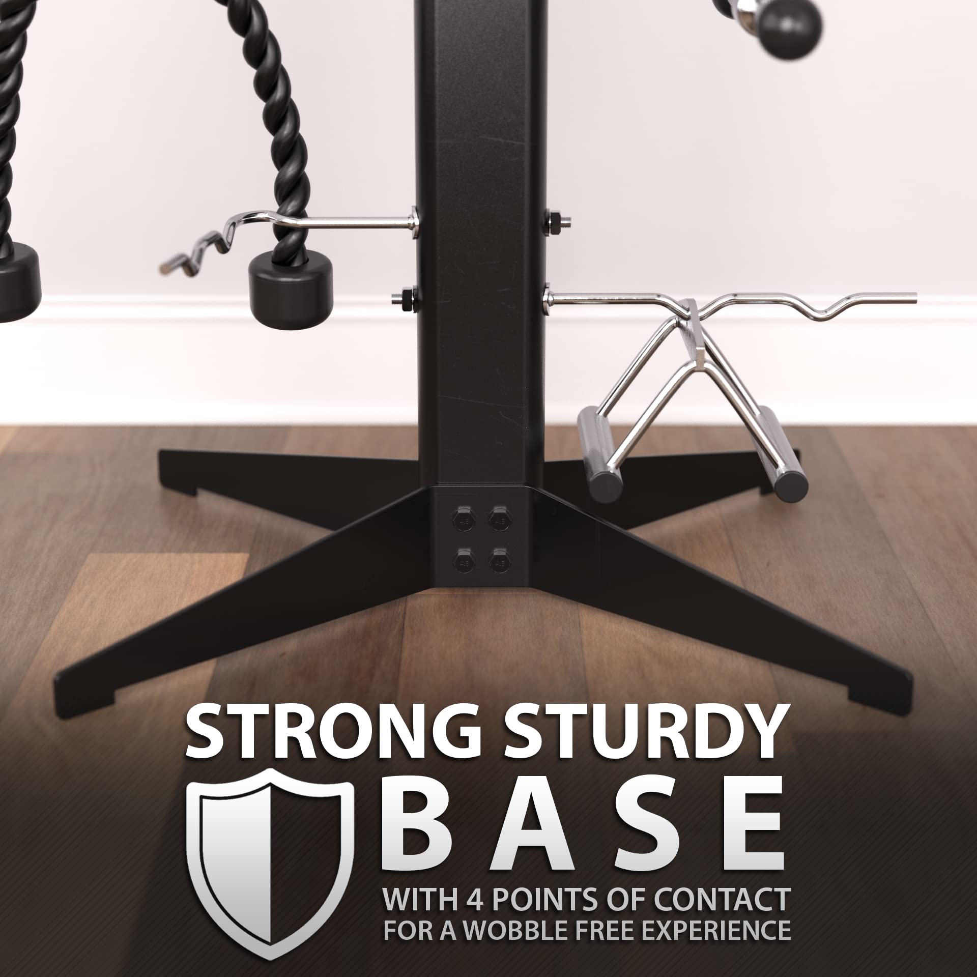 Synergee Cable Attachment Rack - Free Standing & Wall Mounted Gym Storage Organizer for Resistance Bands, TRX Straps & Exercise Equipment | Home Gym & Commercial Fitness Studio Use
