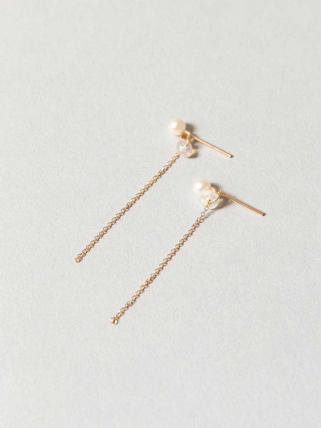 Exquisite Freshwater Pearl & Opal Dangle Earrings for Women - Elegant Jewelry Gift for Wedding, Party & Special Occasions