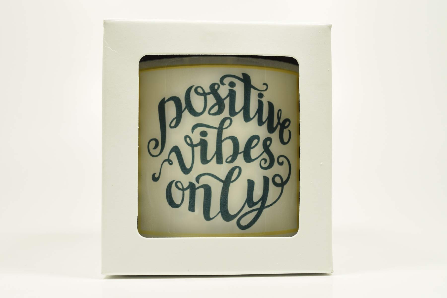 Positive Vibes Only Soy Candle - 12oz Natural Handmade Glass Candle with Inspirational Message, Perfect Gift for Relaxation & Home Decor | Aromatherapy, Meditation & Cozy Nights