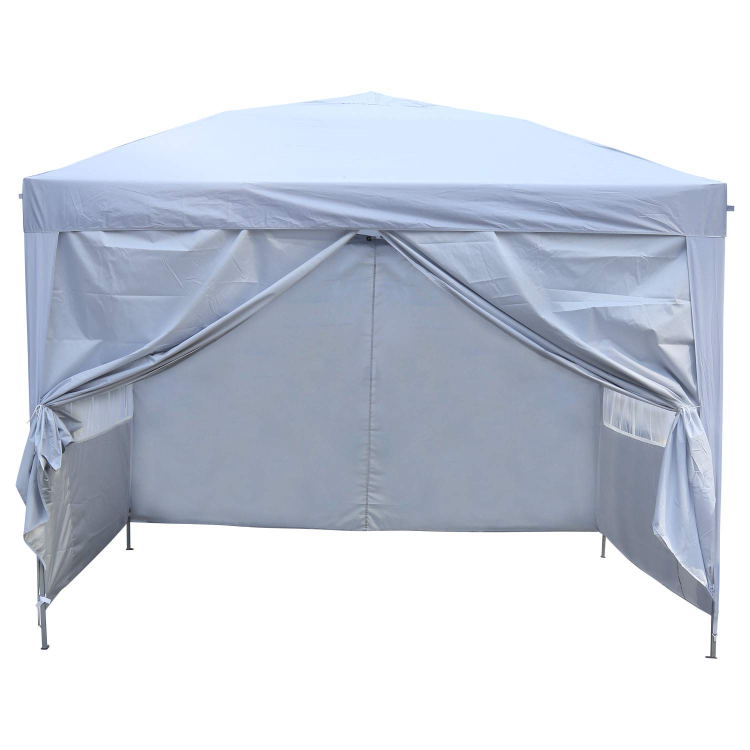 10x10 Pop Up Canopy Party Tent - Instant Gazebo with 4 Removable Sidewalls (White) - Perfect for Outdoor Events, Picnics, Camping & Backyard Gatherings