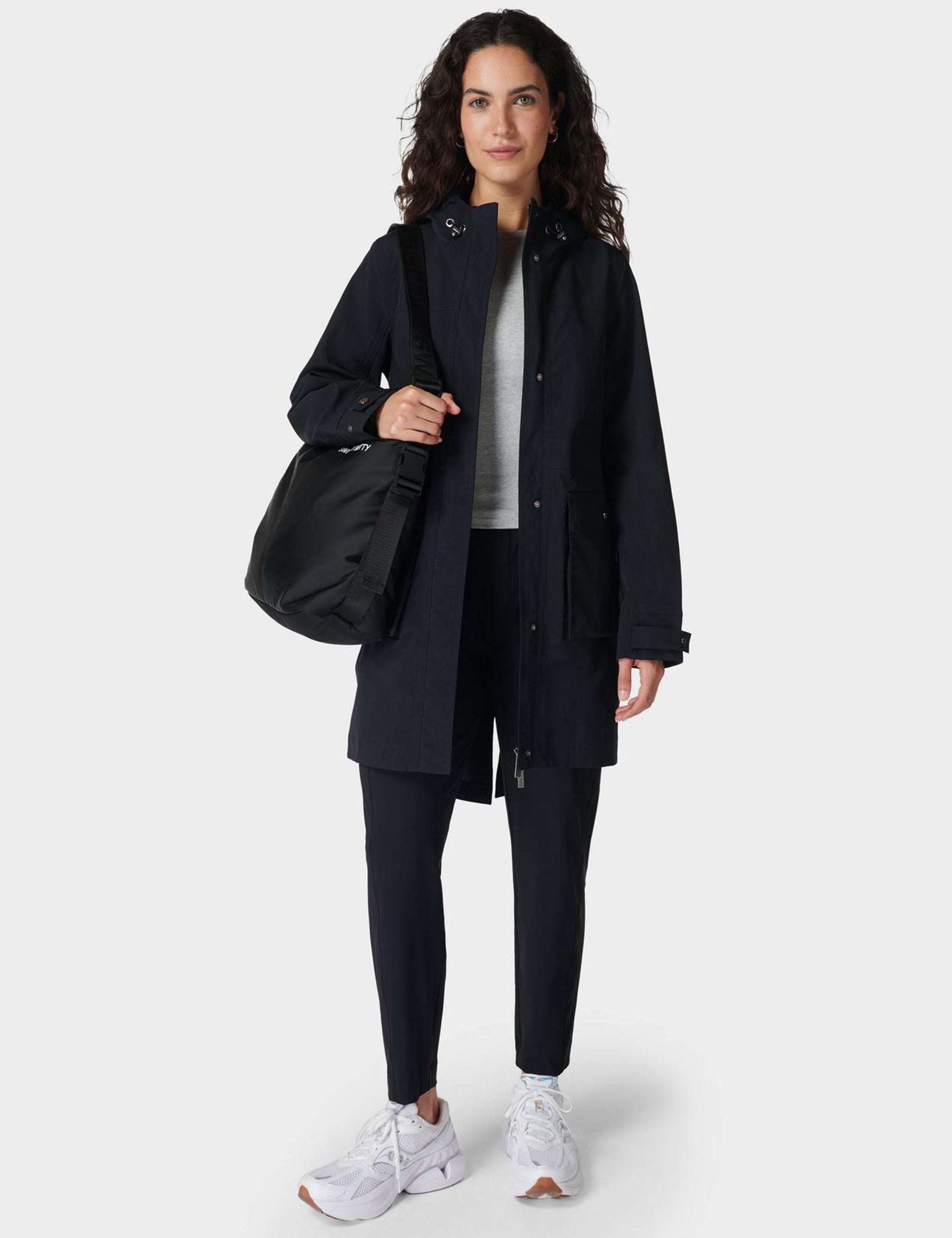 Waterproof Parka Jacket for Men & Women - Stride Outdoor Raincoat, Windproof & Lightweight, Black - Perfect for Hiking, Camping & Everyday Wear