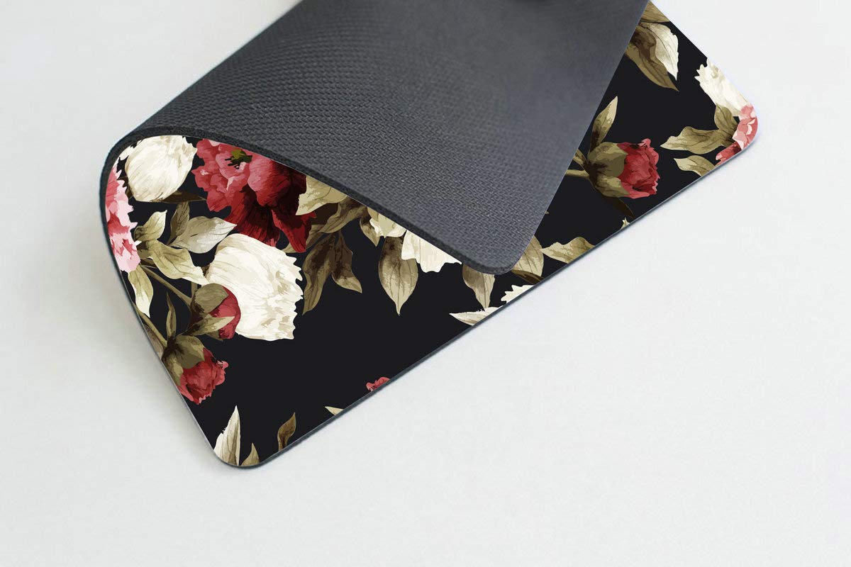 Custom Watercolor Floral Rose Gaming Mouse Pad - Non-Slip Rubber Base Computer & Laptop Mousepad for PC Gaming, Office Work & Home Use