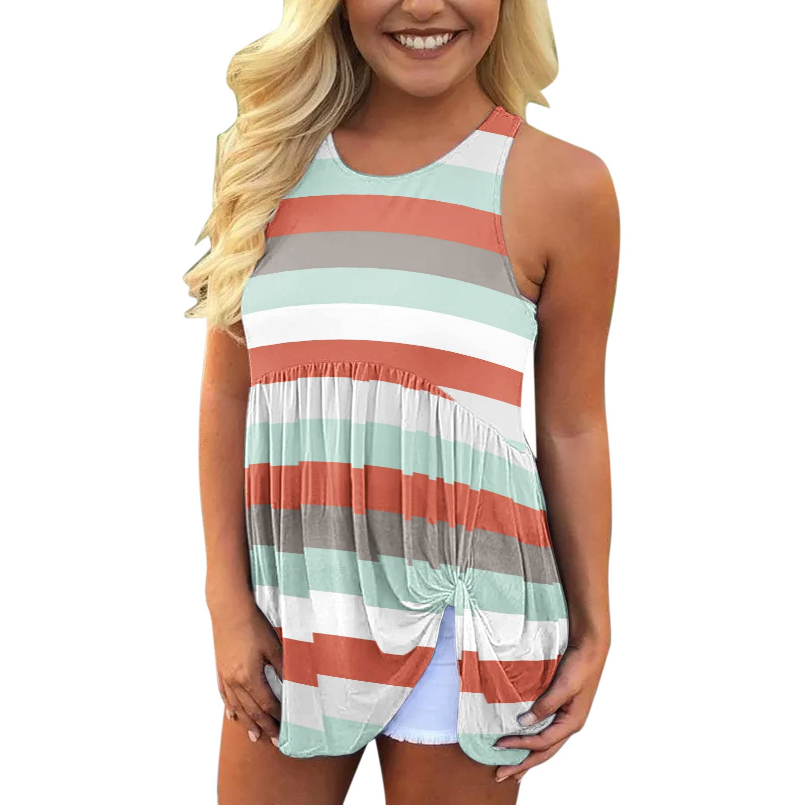 4th of July Shirts for Women - Patriotic High Neck Sleeveless Tank Top with Pocket | Summer Casual Blouse & Cami | Perfect for BBQ, Beach & Independence Day Celebrations