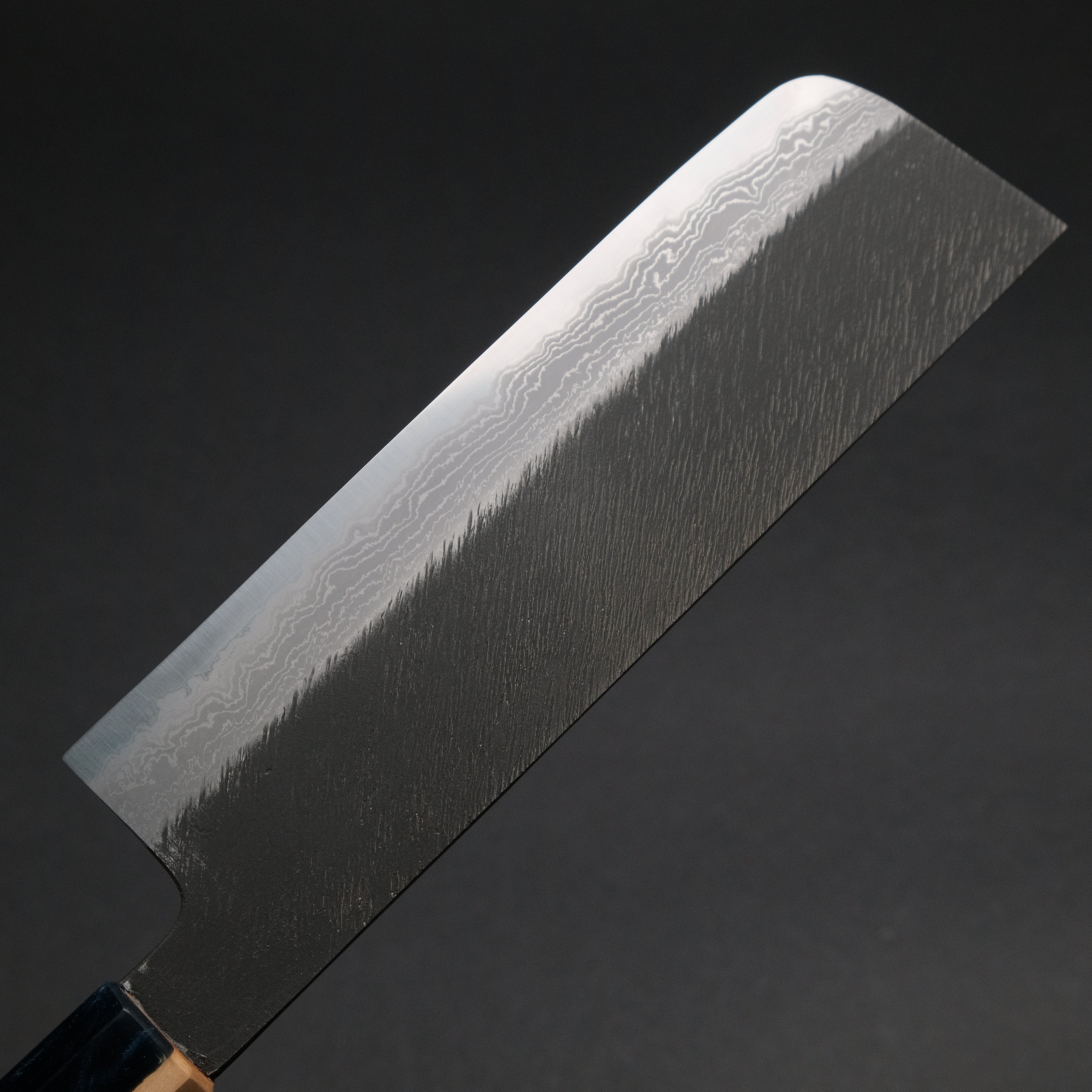 Ajikataya White #2 Matsuba Damascus Nakiri Knife 180mm - Premium Japanese Kitchen Knife with Olive Wood & Resin Handle (#16) - Perfect for Sushi, Vegetables & Precision Cutting