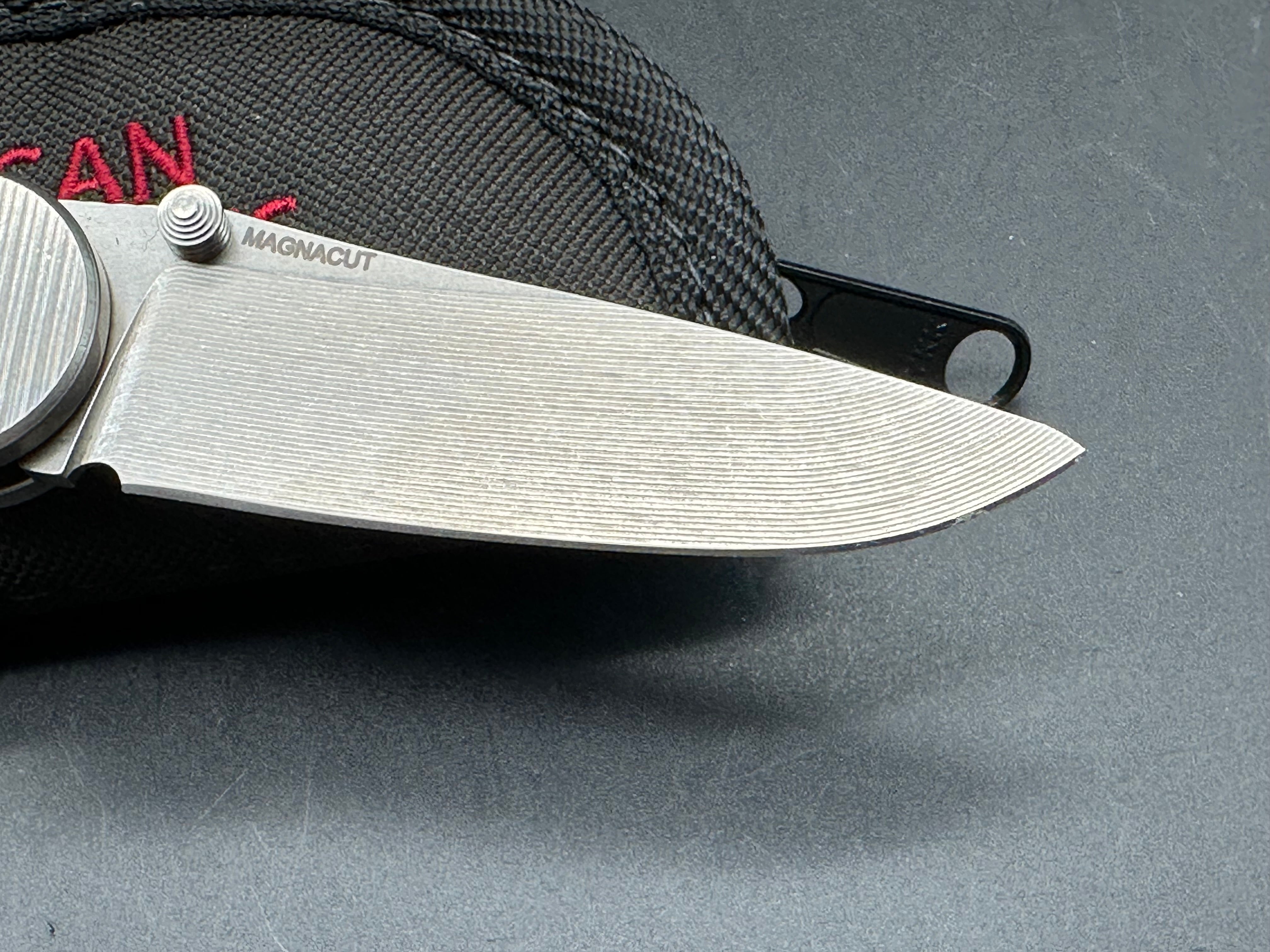 American Blade Works ABW MODEL 1 Titanium Button Lock Folding Knife with MagnaCut Steel - EDC, Outdoor, Camping & Survival Gear