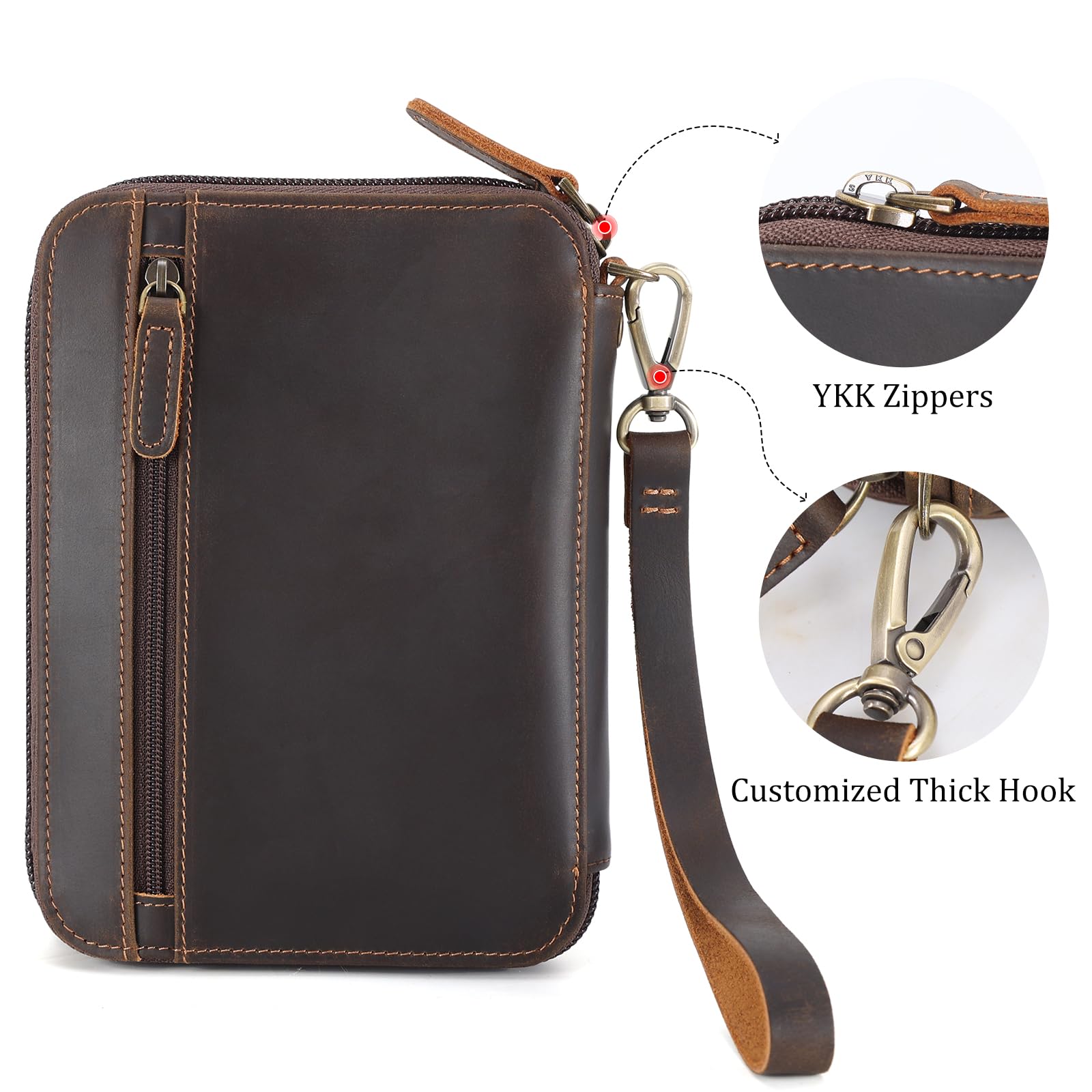 Premium Full Grain Leather RFID Blocking Passport Wallet - Holds 4 Passports, Travel Document Organizer for Family Vacations & International Trips (Men & Women) - Perfect for Airports, Cruises & Global Adventures